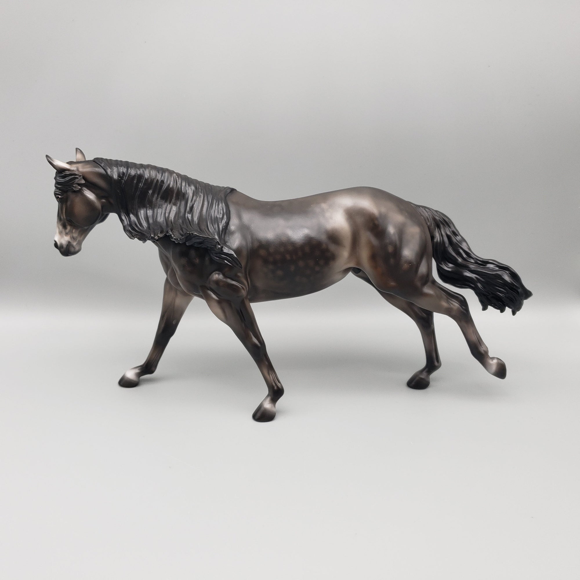 Teddy OOAK Dark Dapple Grey Running Stock Horse By Jess Hamill EQ23