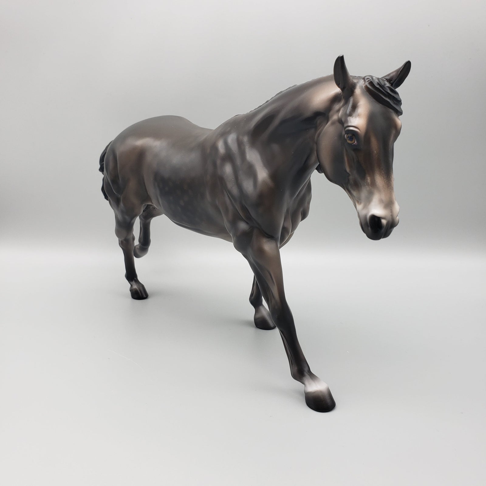 Teddy OOAK Dark Dapple Grey Running Stock Horse By Jess Hamill EQ23