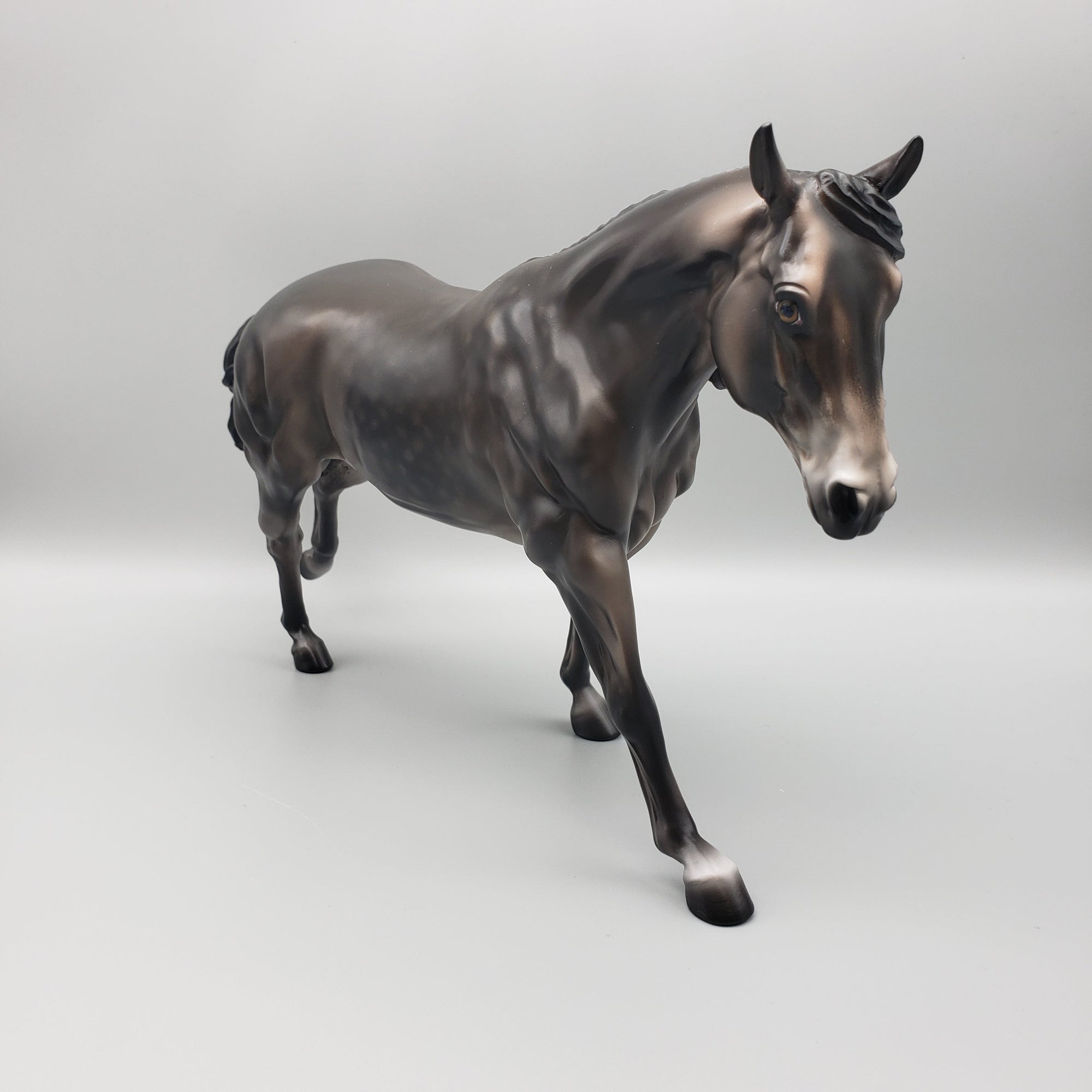 Teddy OOAK Dark Dapple Grey Running Stock Horse By Jess Hamill EQ23