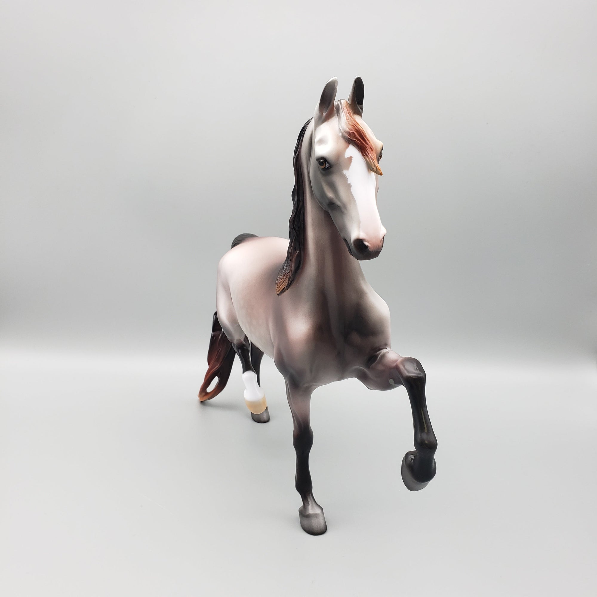 Perceptive OOAK Dappled Rose Grey Saddlebred By Dawn Quick EQ23