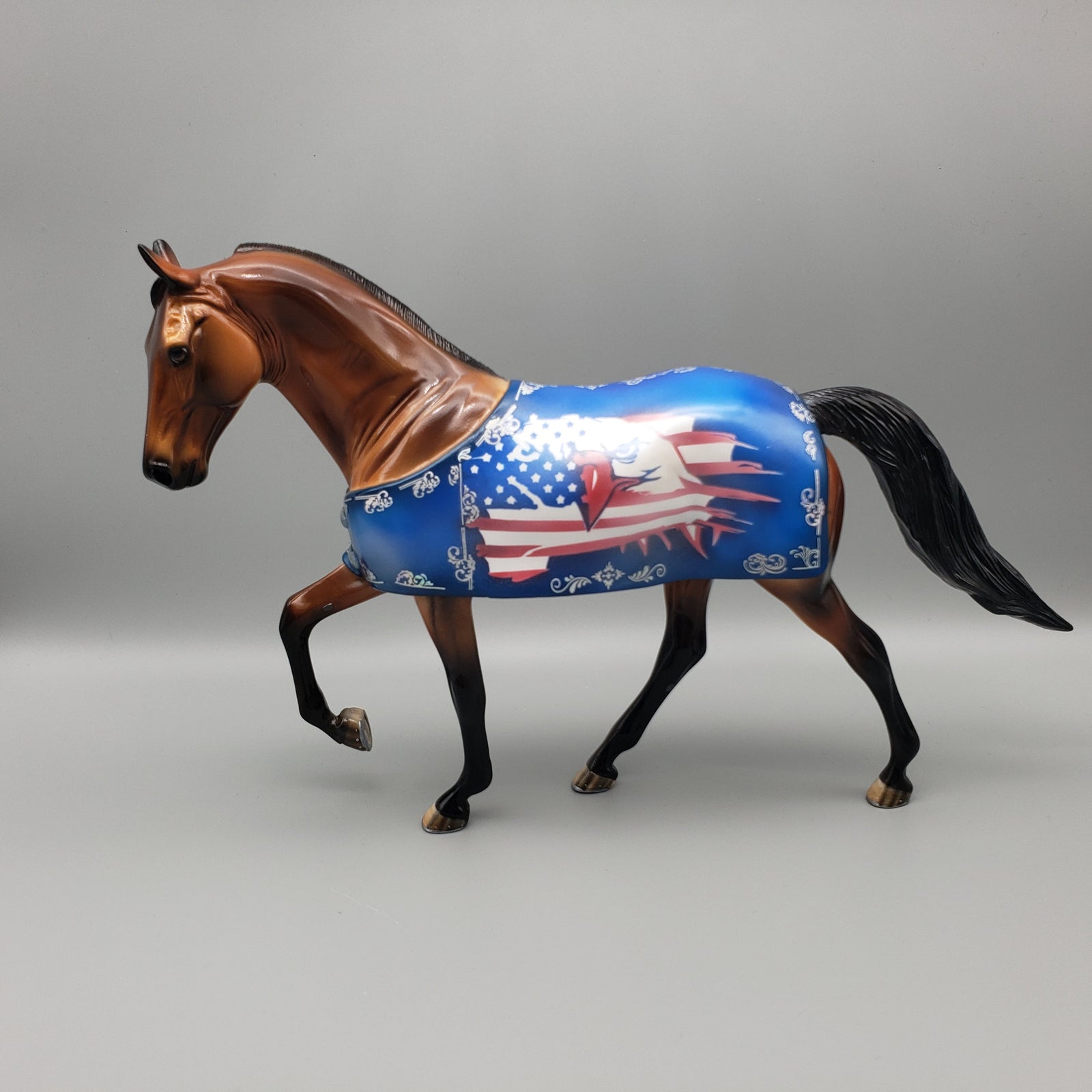 Allegiance OOAK Decorator 4th of July Blanketed Tennessee Walking Horse By Dawn Quick Best Offers 7/4/23