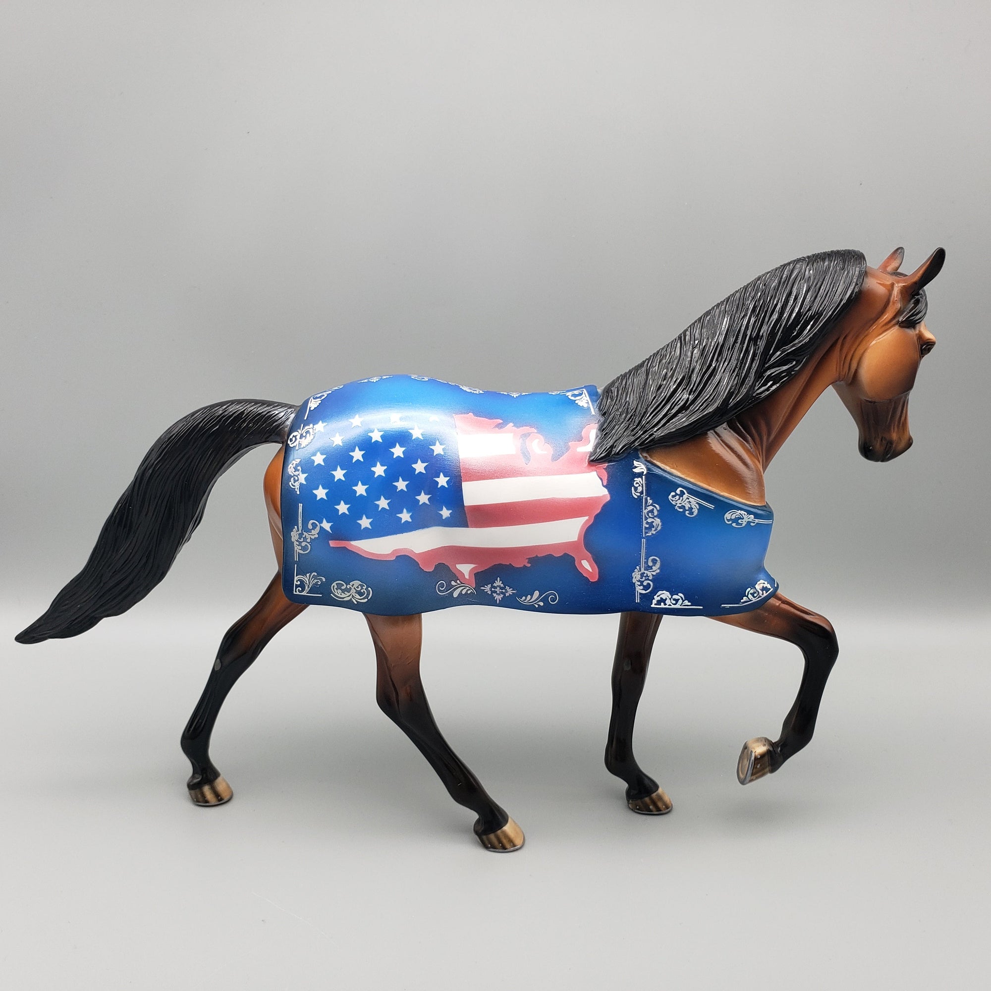 Allegiance OOAK Decorator 4th of July Blanketed Tennessee Walking Horse By Dawn Quick Best Offers 7/4/23