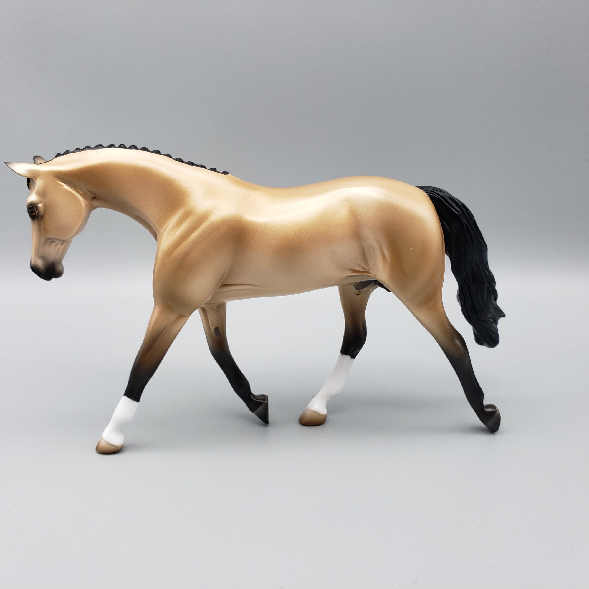 Tartan OOAK Metallic Buckskin Warmblood Pebble By Ashley Palmer EQ23