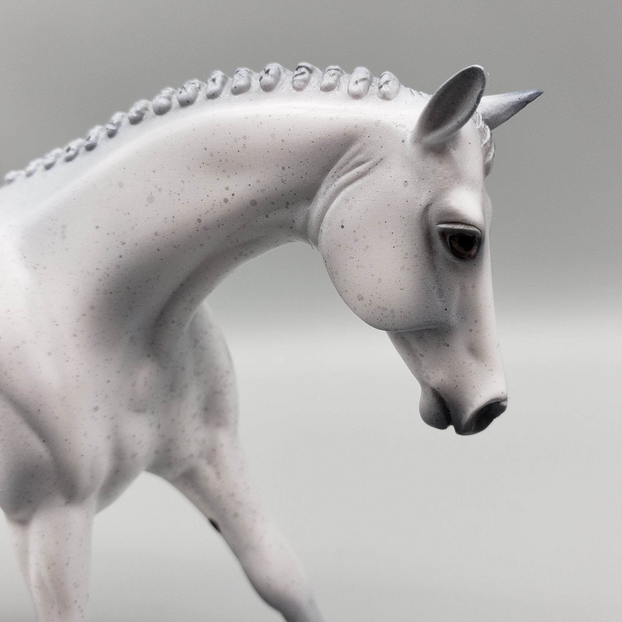 Chopin OOAK Fleabitten Gray with deco hooves Warmblood Pebble By Jess Hamill EQ23