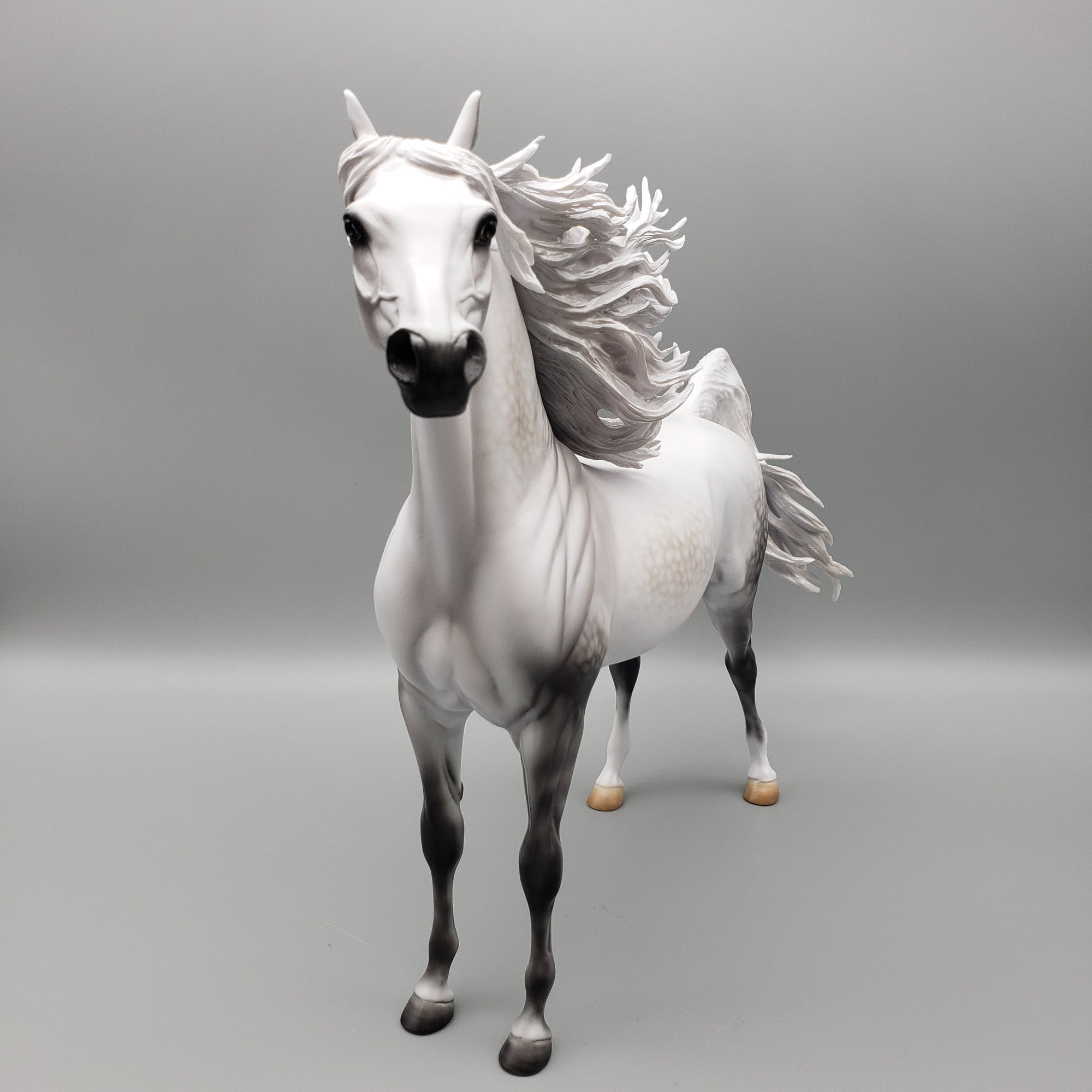 Out From The Night Basket 13 Equilocity 2023 OOAK Dappled Grey Arabian By Carrie Keller EQ23