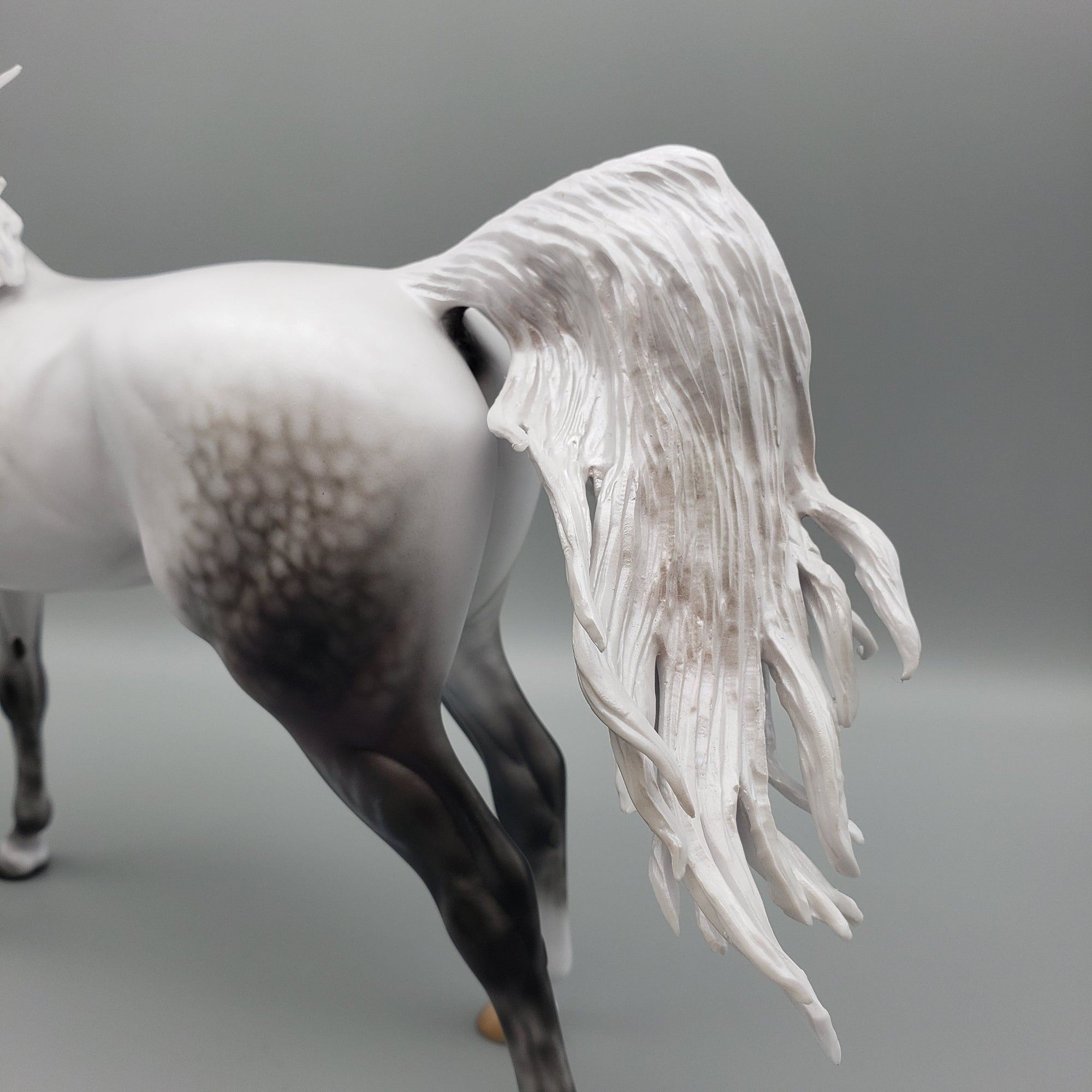 Out From The Night Basket 13 Equilocity 2023 OOAK Dappled Grey Arabian By Carrie Keller EQ23