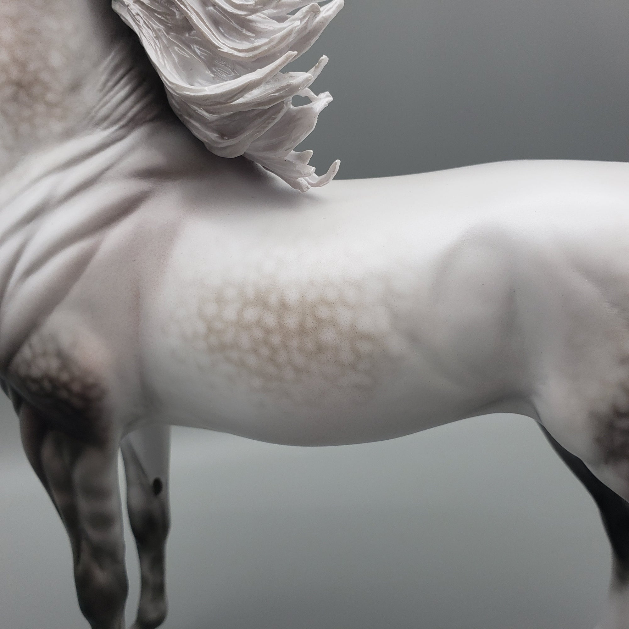 Out From The Night Basket 13 Equilocity 2023 OOAK Dappled Grey Arabian By Carrie Keller EQ23