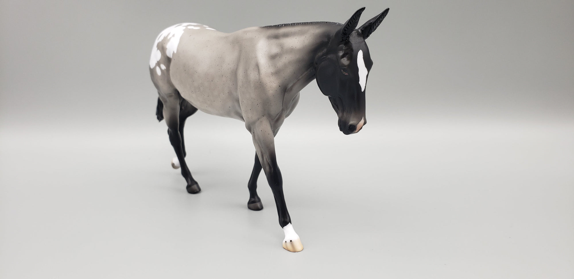 Little Debbie OOAK Blue Roan Appaloosa Pebble Mule By Angela Marleau EQ23