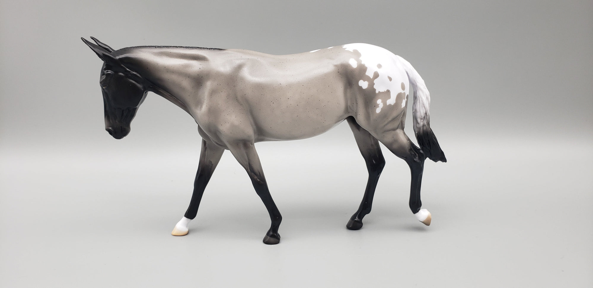 Little Debbie OOAK Blue Roan Appaloosa Pebble Mule By Angela Marleau EQ23