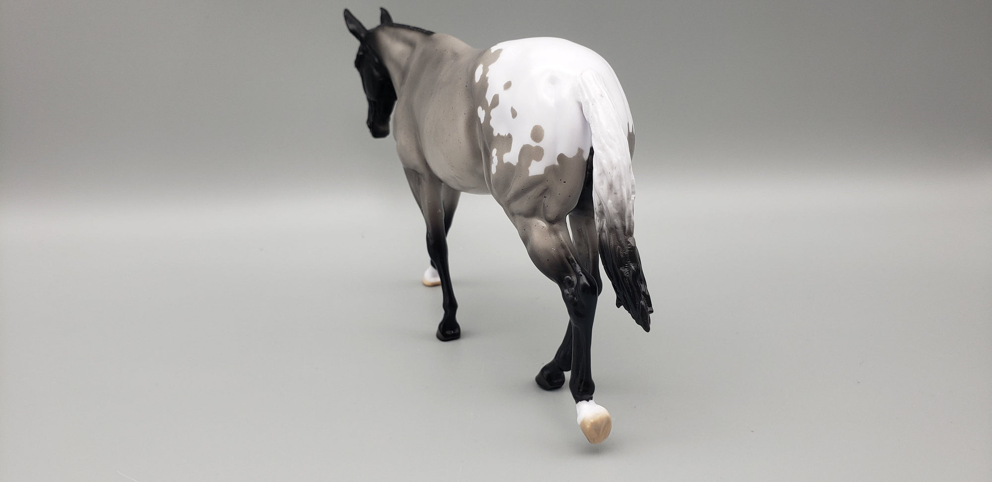 Little Debbie OOAK Blue Roan Appaloosa Pebble Mule By Angela Marleau EQ23