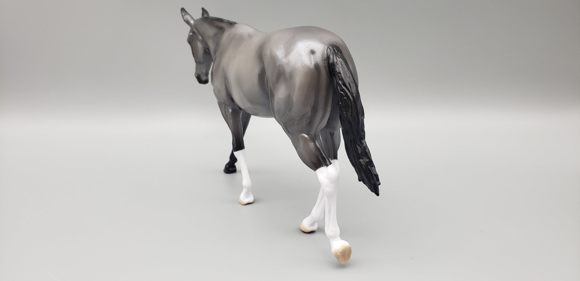 Willa OOAK Silver Grey Pebble Mule By Angela Marleau EQ23