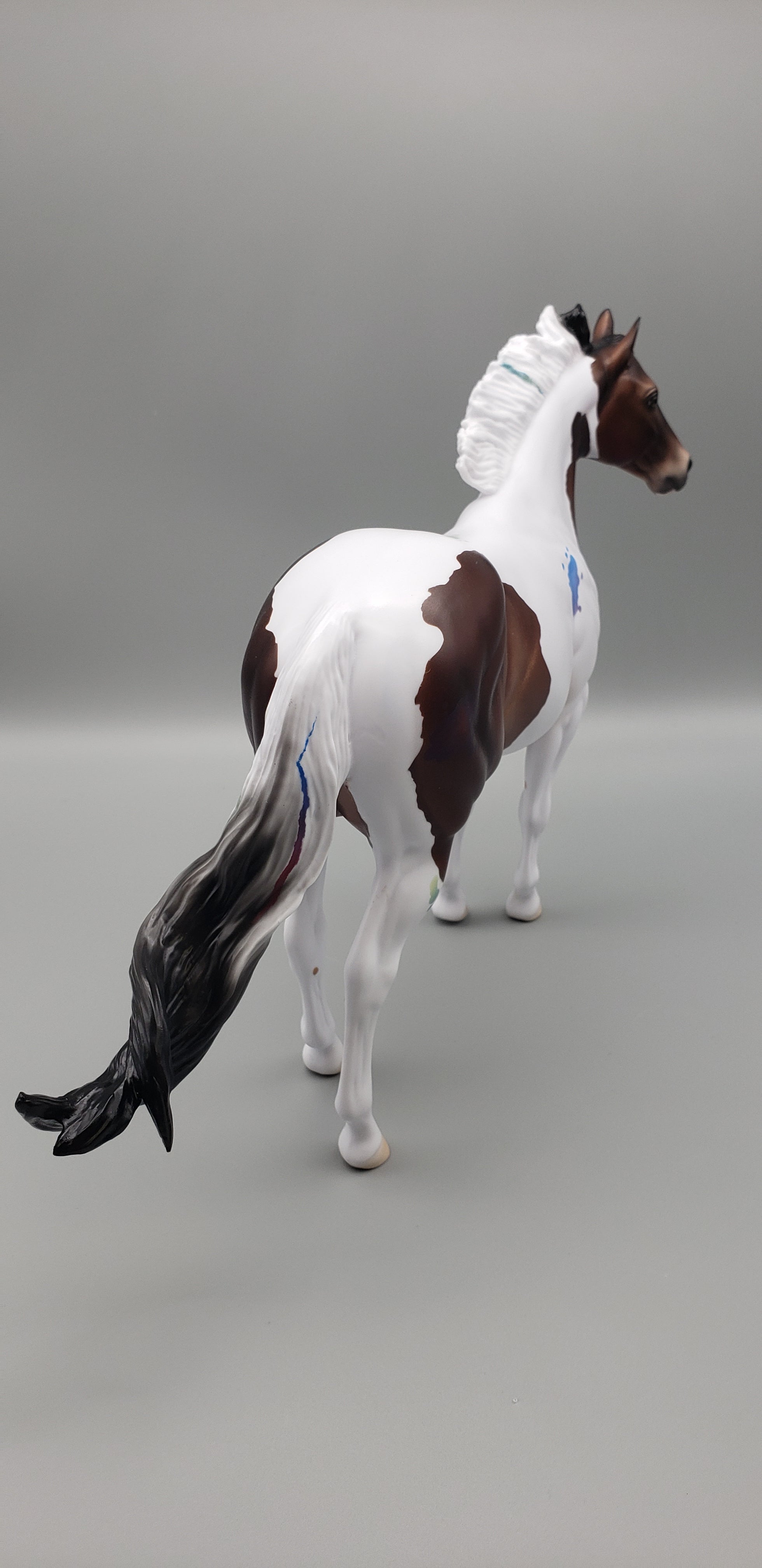 Kokomo Bay Tobiano Custom Ideal Stock Horse with Paint Splashes by Ashley Palmer and Ellen Robbins