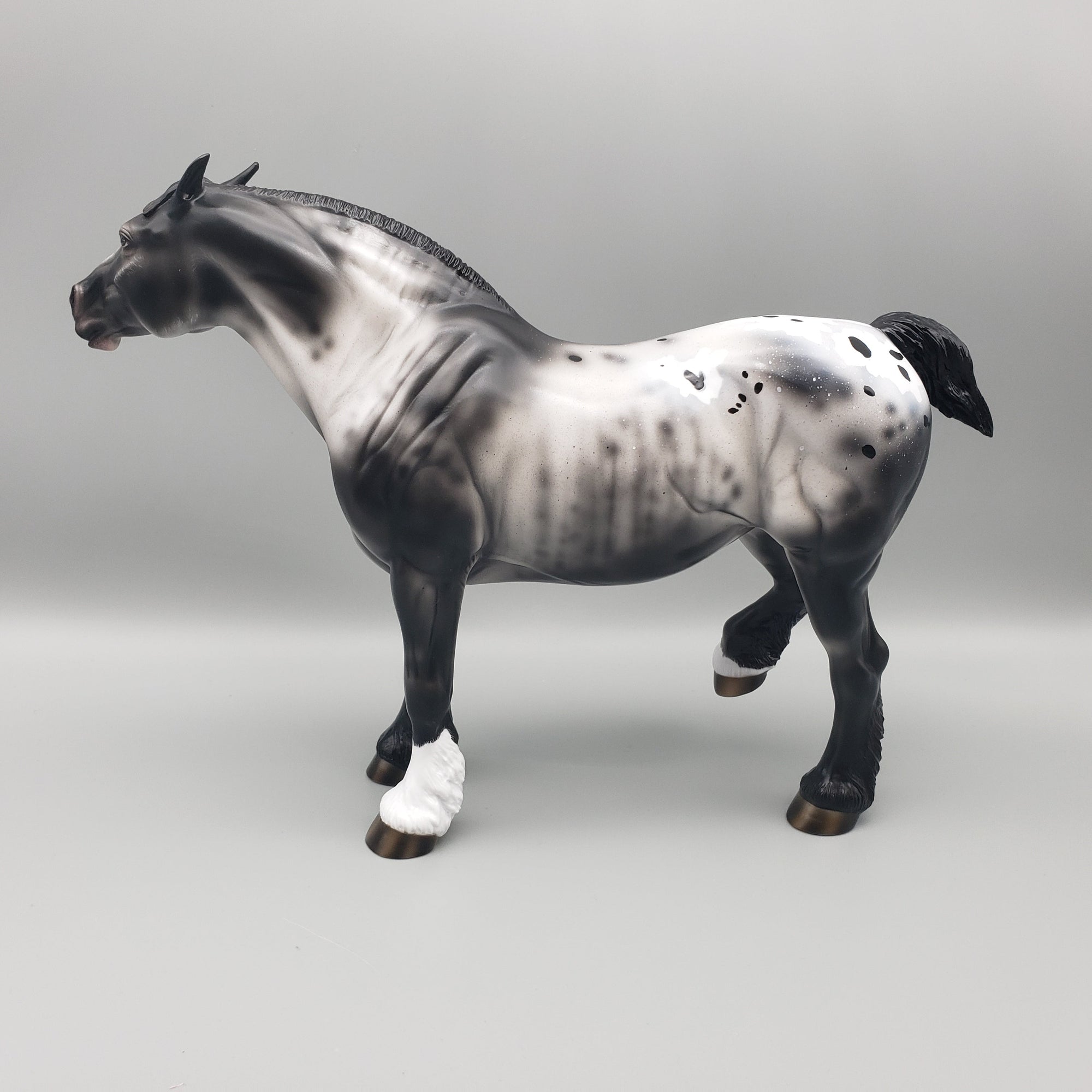 Witch Hazel OOAK Black Sabino Heavy Draft Kicking Mare By Ashley Palmer Equilocity Best Offers 7/15/23 EQ23