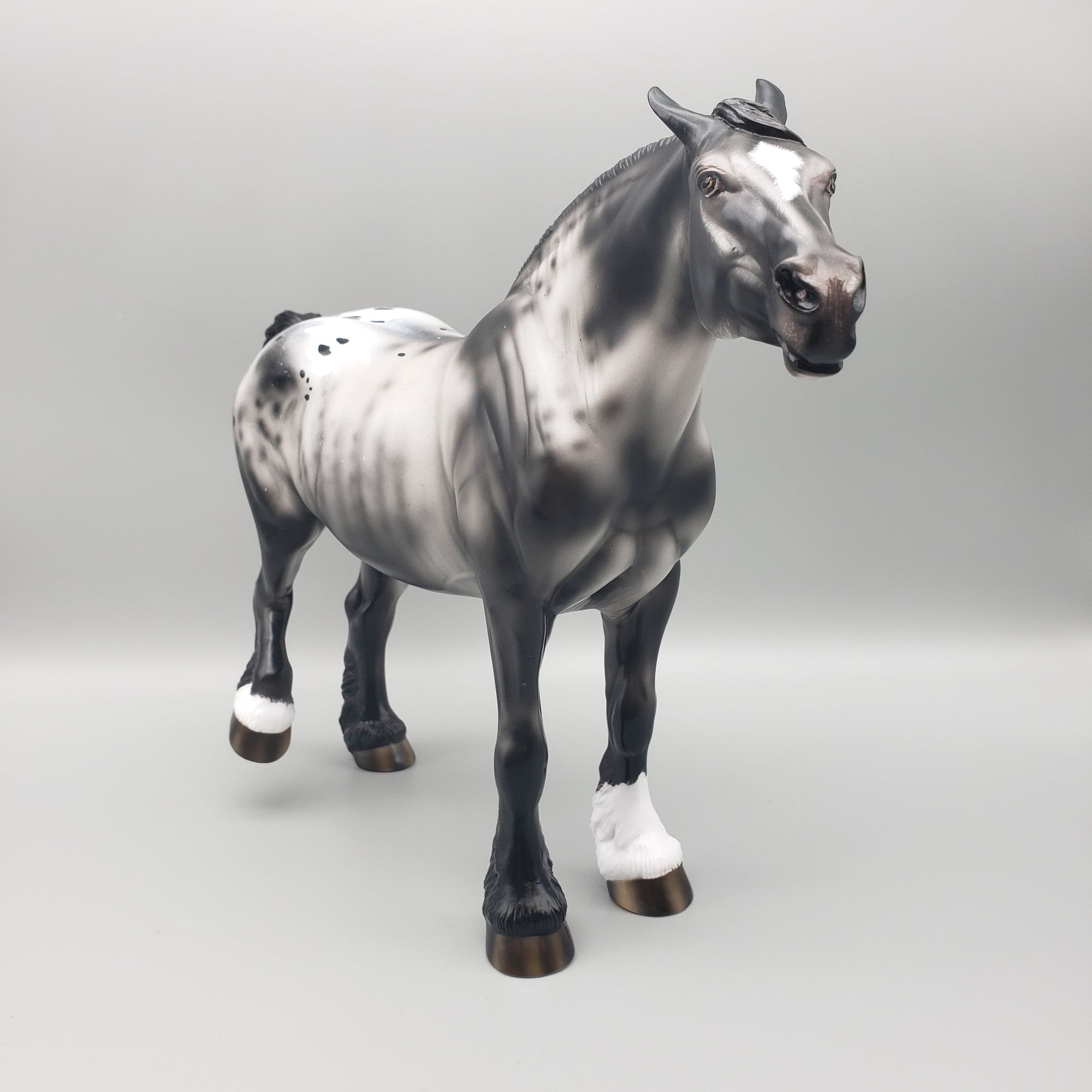 Witch Hazel OOAK Black Sabino Heavy Draft Kicking Mare By Ashley Palmer Equilocity Best Offers 7/15/23 EQ23