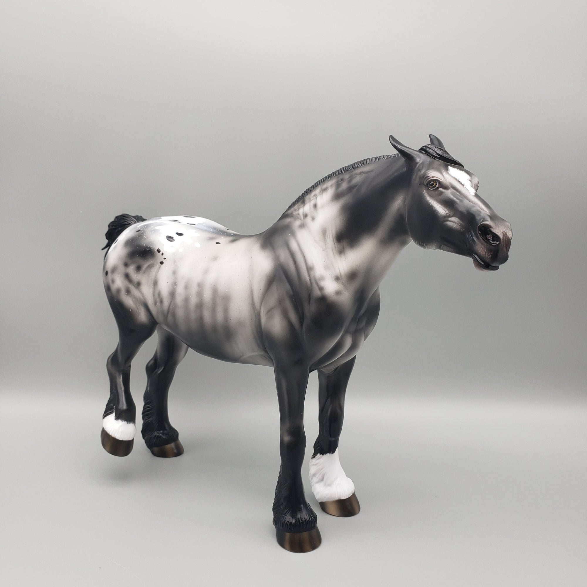 Witch Hazel OOAK Black Sabino Heavy Draft Kicking Mare By Ashley Palmer Equilocity Best Offers 7/15/23 EQ23