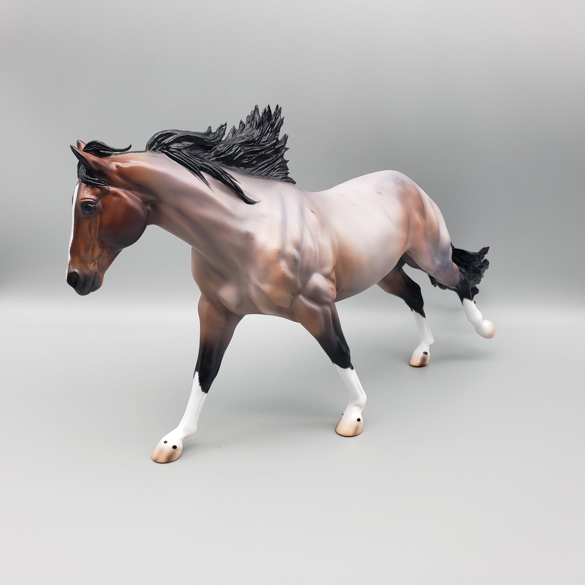 Cardon OOAK Bay Roan Running Stock Horse with Corn Spots By Caroline Boydston Best Offers 7/24/23