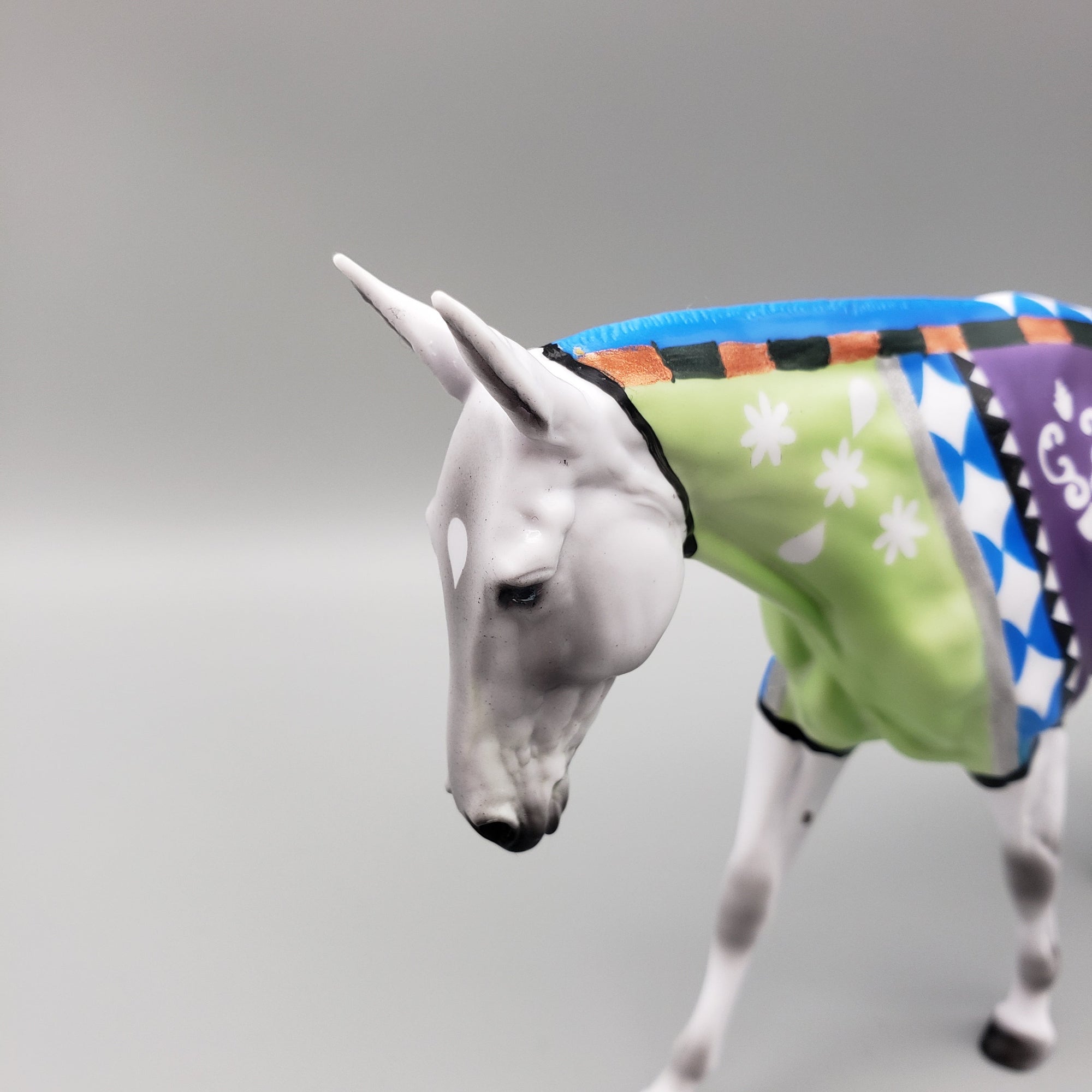 Peddler&#39;s Flowers OOAK Grey with Hand Painted Blanket Pebble Mule By Dawn Quick Best Offers 7/24/23