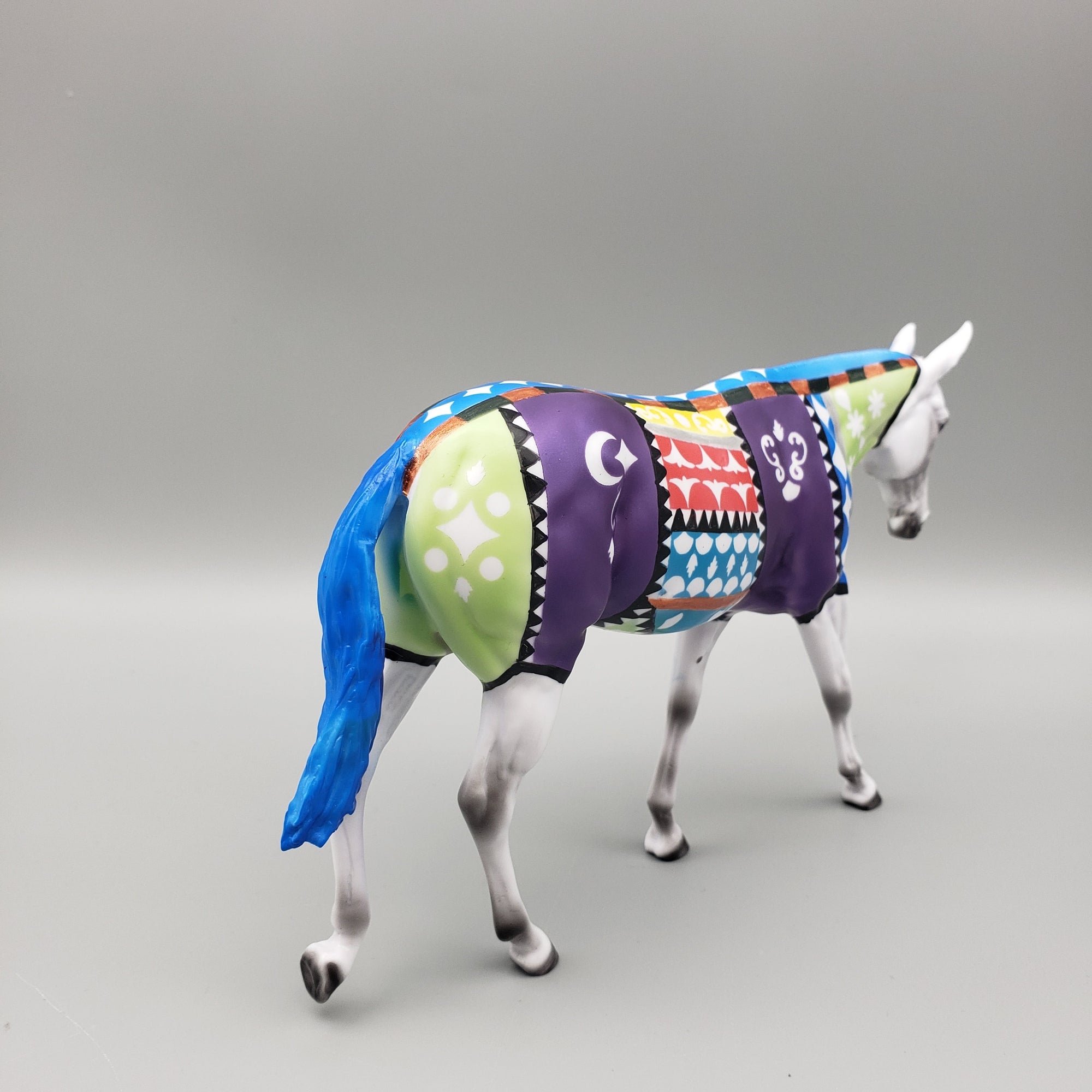 Peddler&#39;s Flowers OOAK Grey with Hand Painted Blanket Pebble Mule By Dawn Quick Best Offers 7/24/23