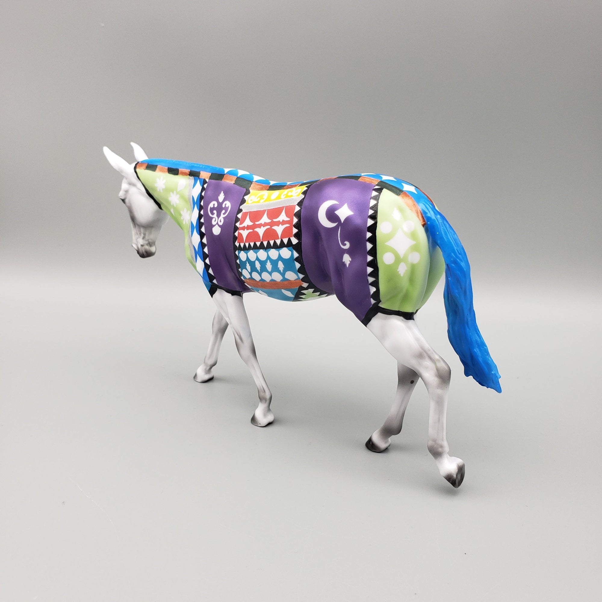 Peddler&#39;s Flowers OOAK Grey with Hand Painted Blanket Pebble Mule By Dawn Quick Best Offers 7/24/23