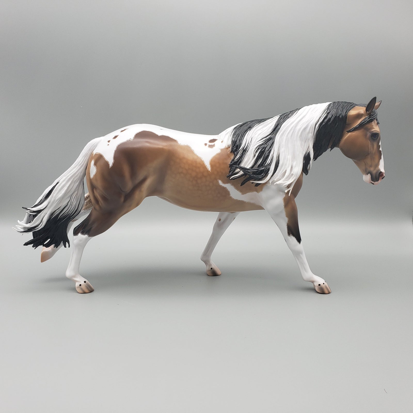 Gobi OOAK Dappled Buckskin Tobiano Running Stock Horse By Caroline Boydston Best Offers 7/31/23