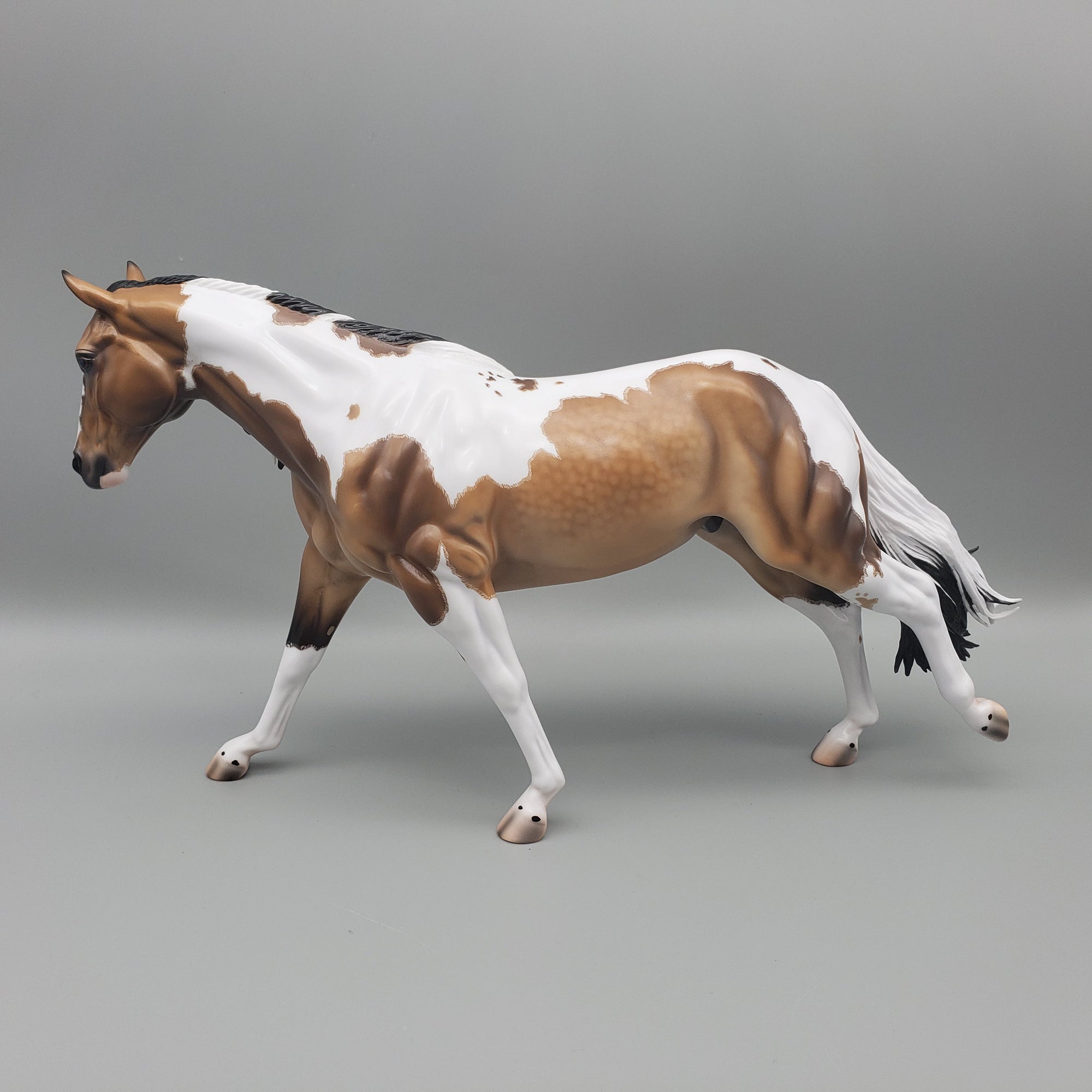 Gobi OOAK Dappled Buckskin Tobiano Running Stock Horse By Caroline Boydston Best Offers 7/31/23