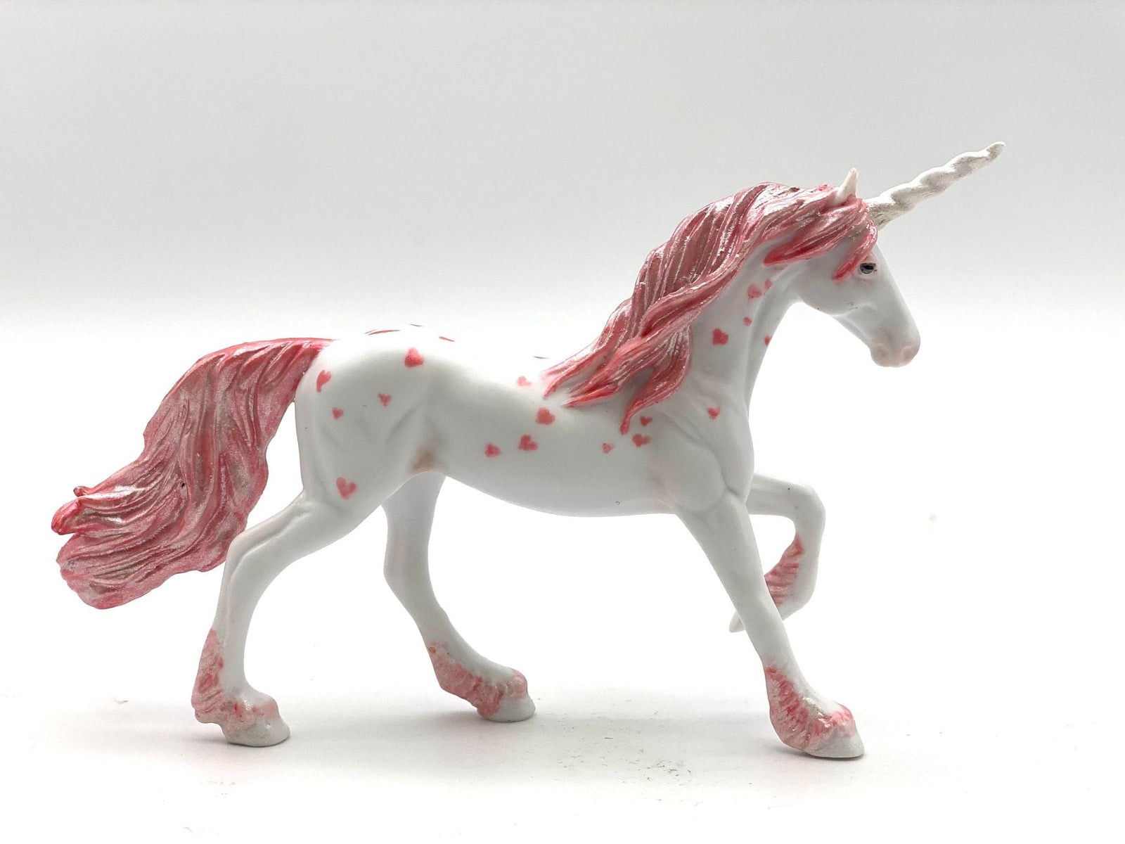 Hearts A Flutter- OOAK Fresian Unicorn Chip Painted by Andrea 2/8/22