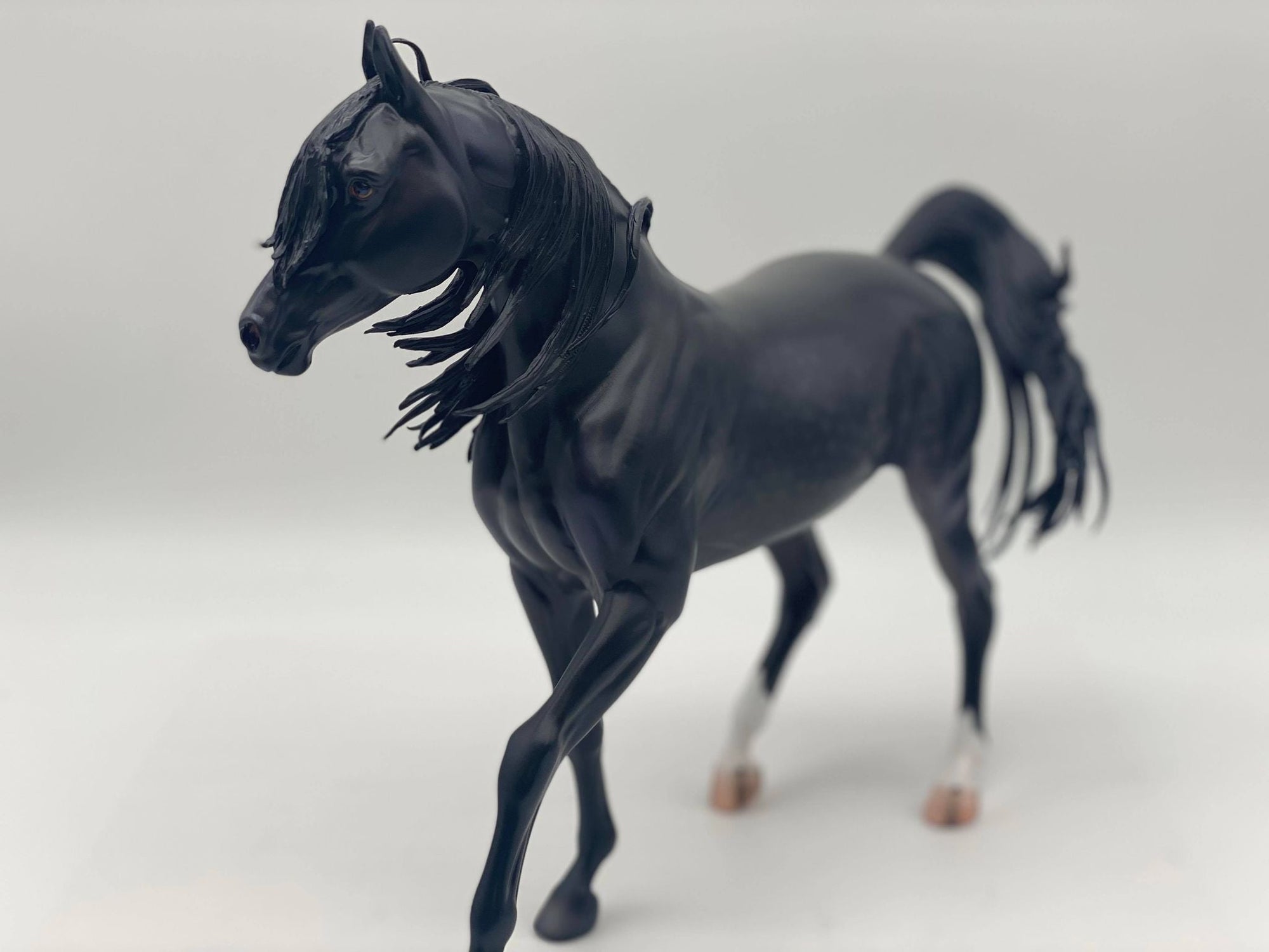 Coventry-OOAK Dapple Black Arabian Mare Painted by Caroline Boydston 8/1/22