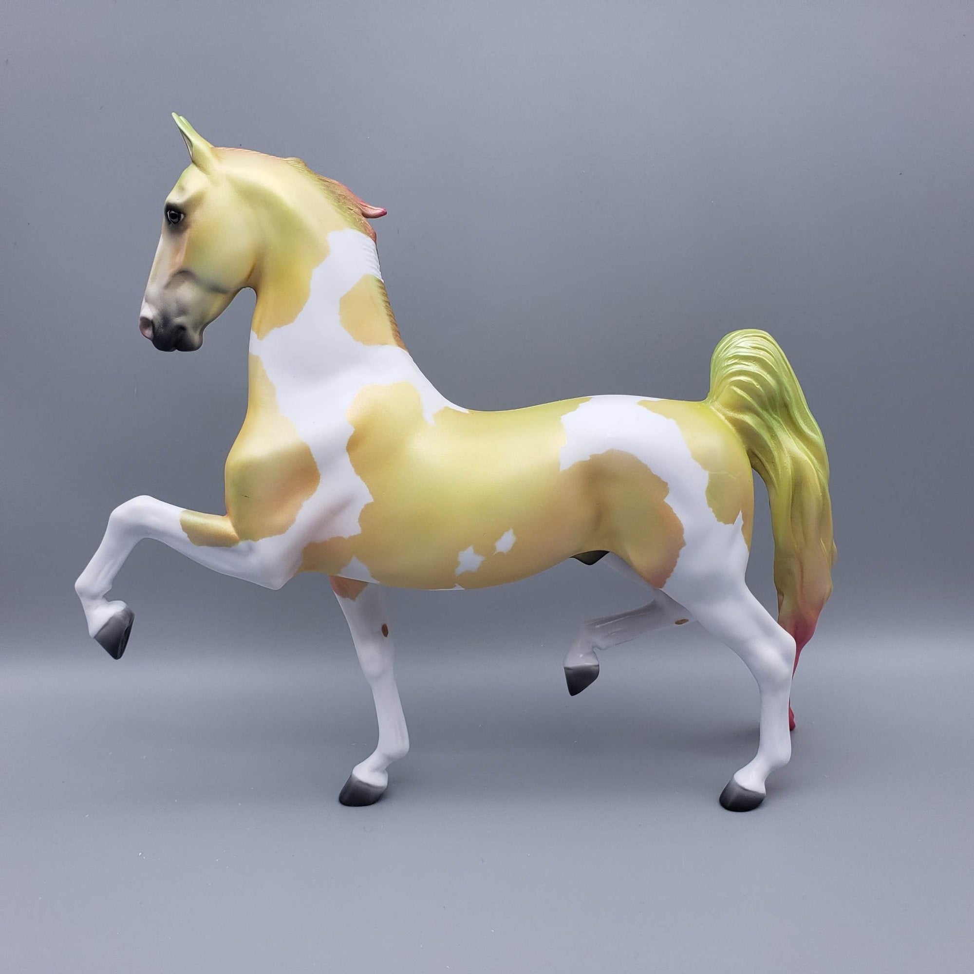 Sweet Lemonade - OOAK - Holo Yellow Pink and White Decorator Saddlebred By Jess Hamill EQ23