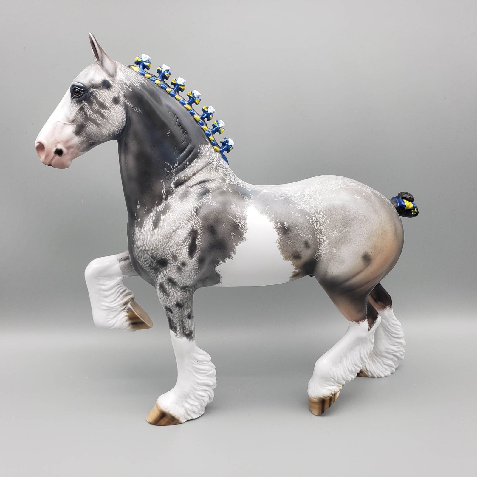 Bishop - OOAK - Roan Sabino Trotting Drafter By Dawn Quick EQ23