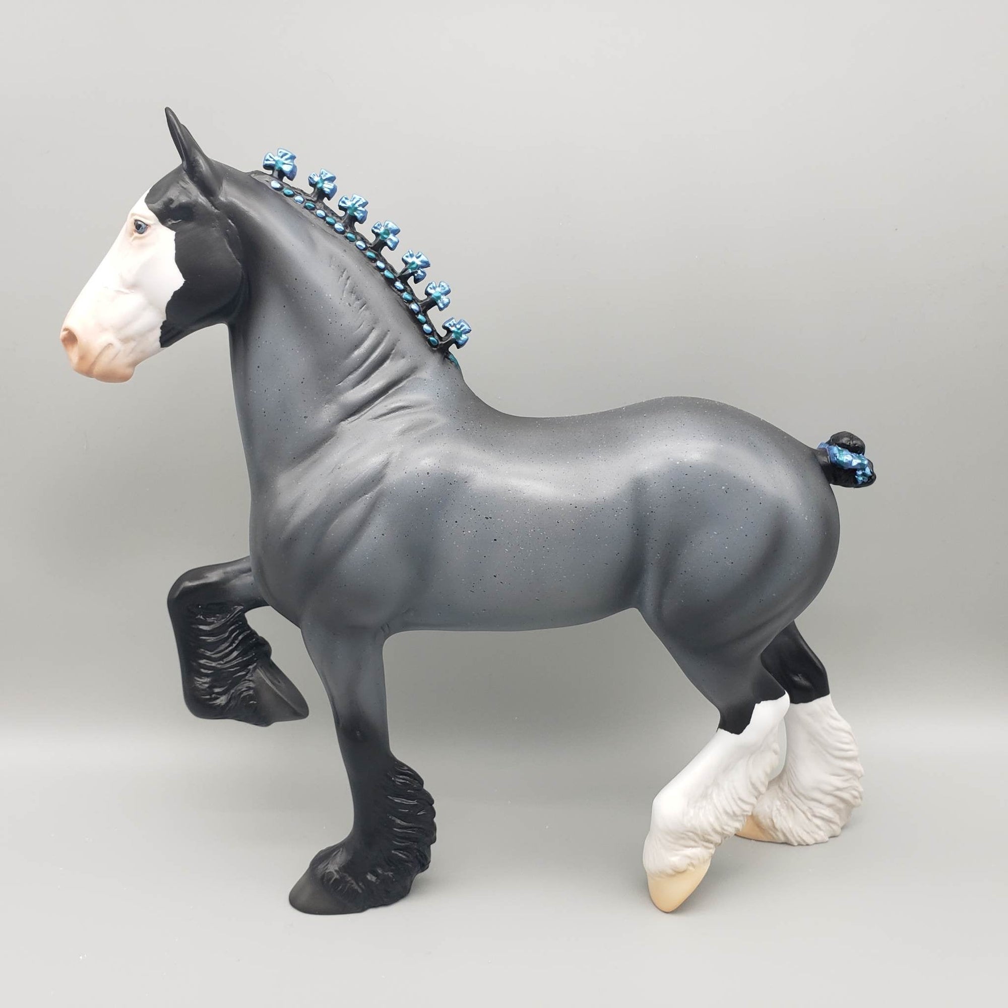 Blue Boy - OOAK - Blue Roan Trotting Drafter By Angela Marleau EQ23