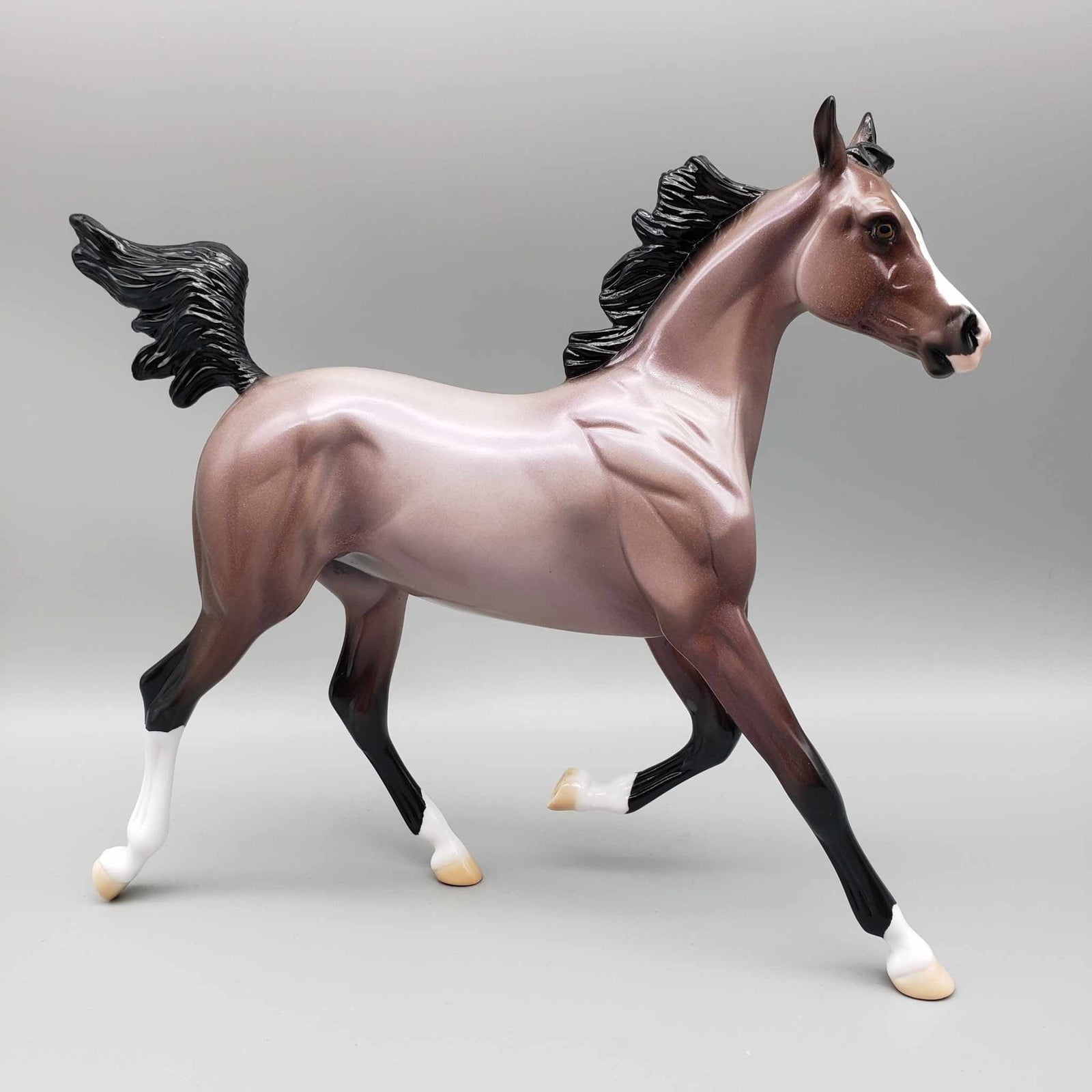 Wood Sprite OOAK Holographic Bay Roan Yearling By Ellen Robbins HS23