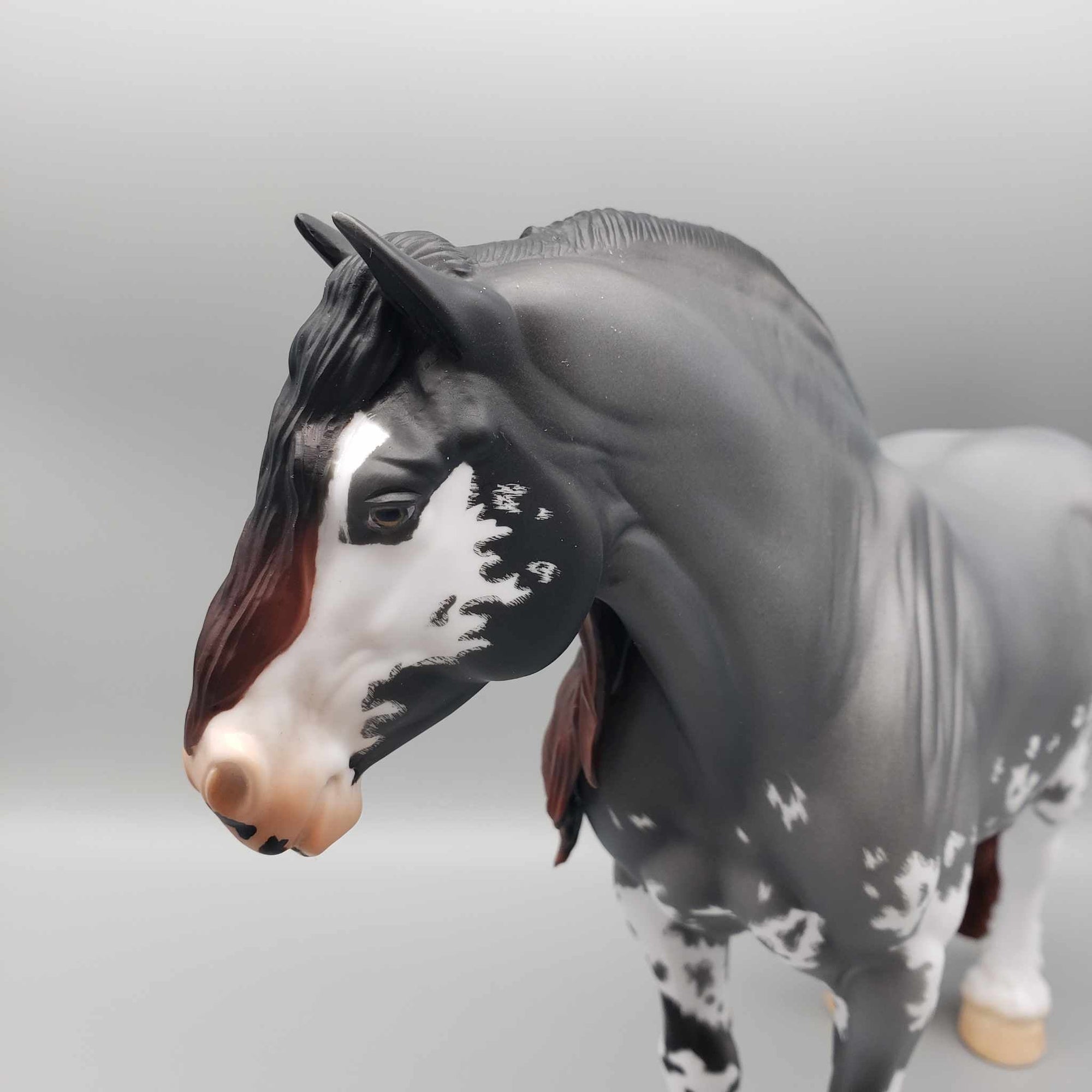 Nulit OOAK Blue Roan Sabino with Etched Markings By Hannah Olson