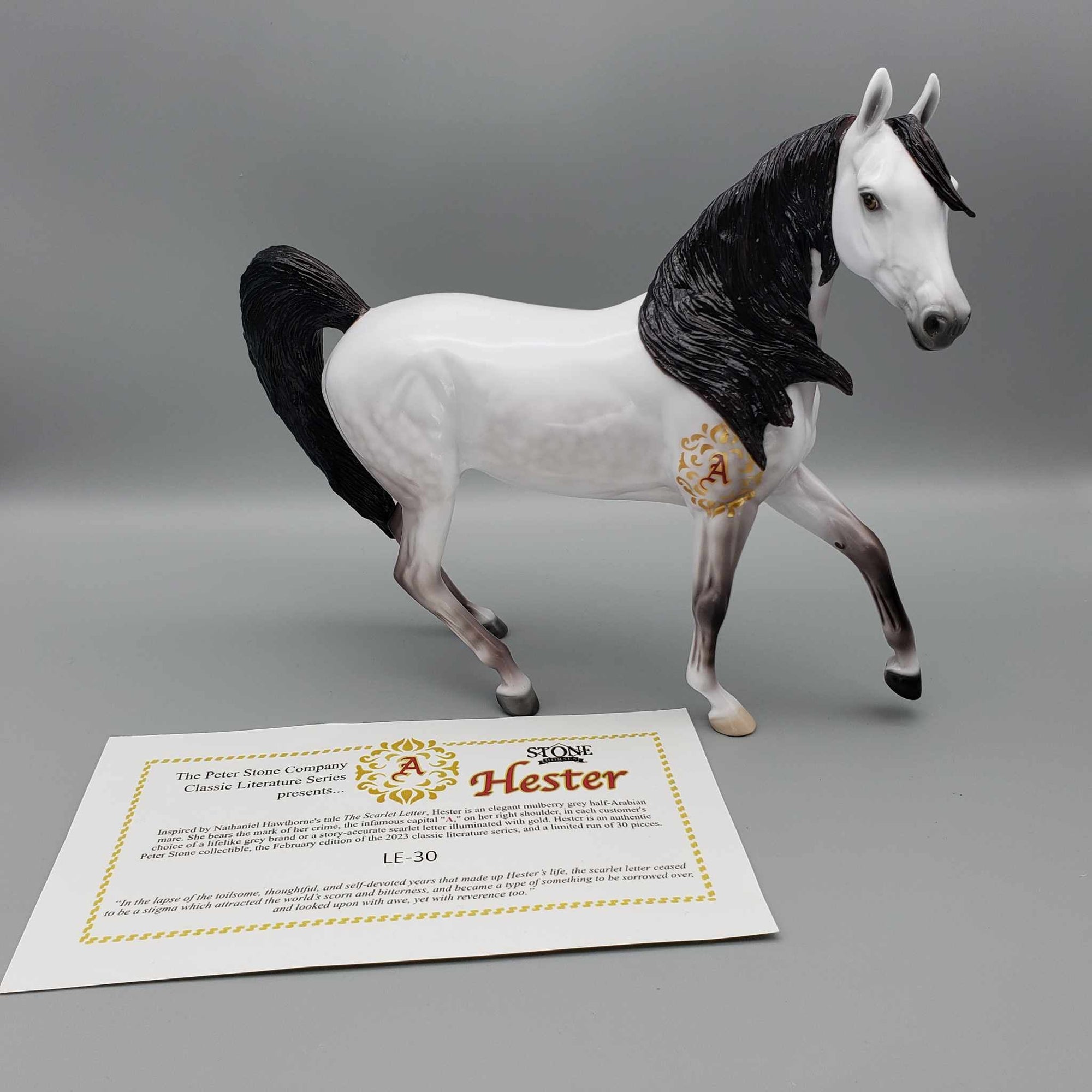 GLOSSY Hester - LE 30 - Dappled Mulberry Grey Custom Arabian Mare By Ellen Robbins - Classic Literature Series 2023