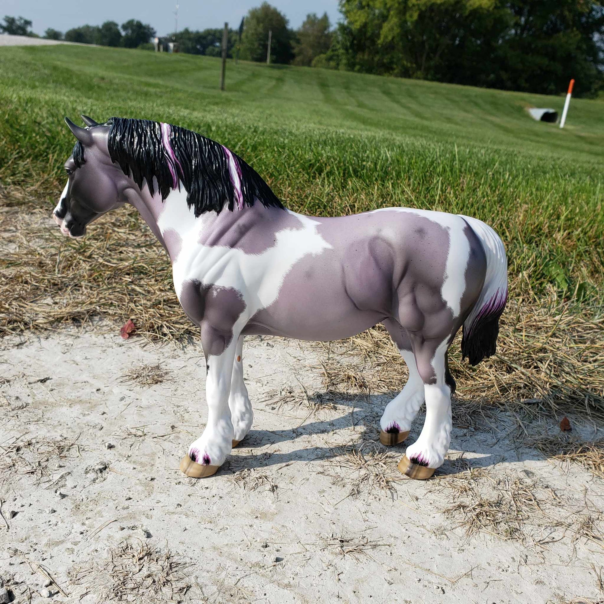 Once In A Blue Moon OOAK Blue Roan Tobiano Heavy Draft By Ellen Robbins for AoTH23 Best Offers