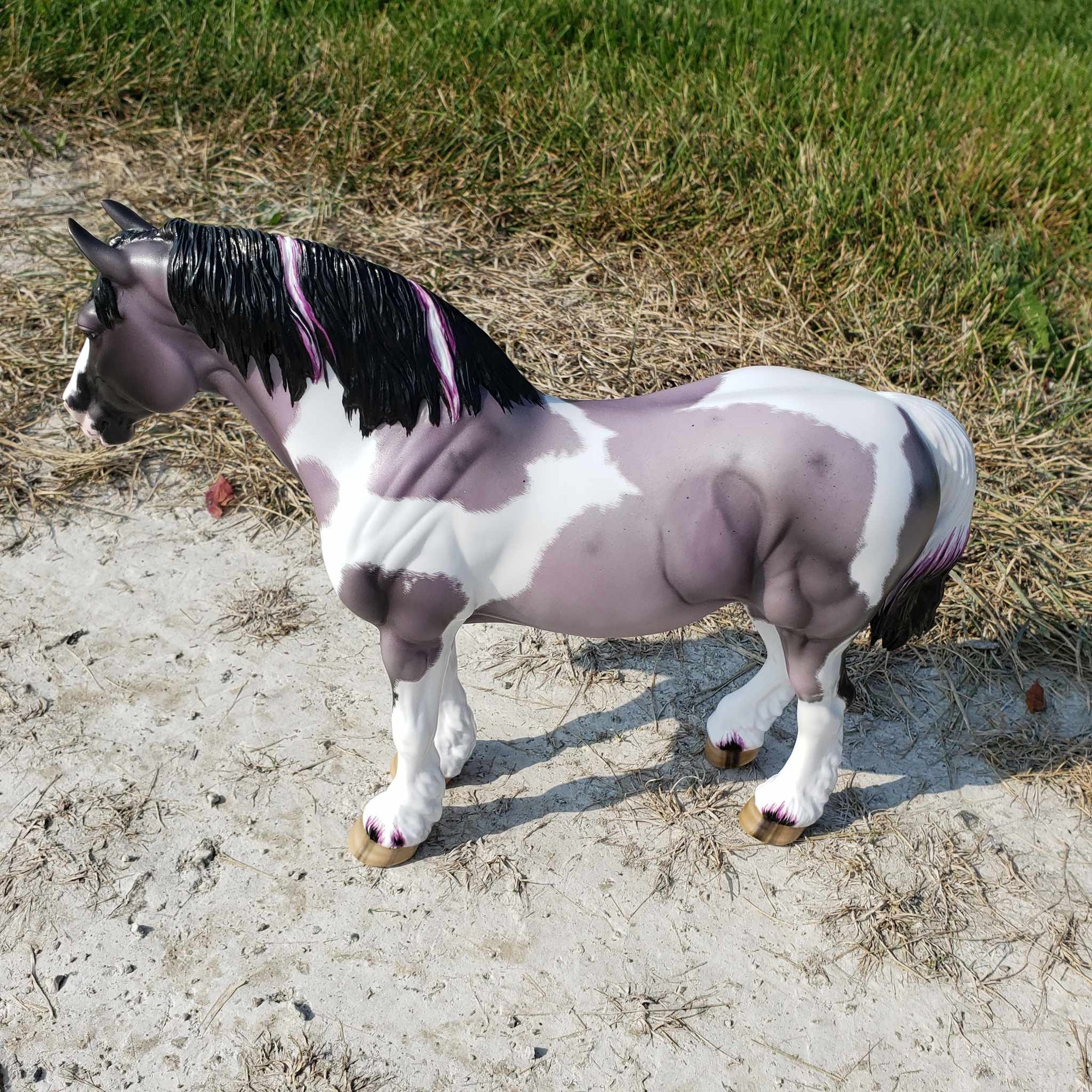 Once In A Blue Moon OOAK Blue Roan Tobiano Heavy Draft By Ellen Robbins for AoTH23 Best Offers