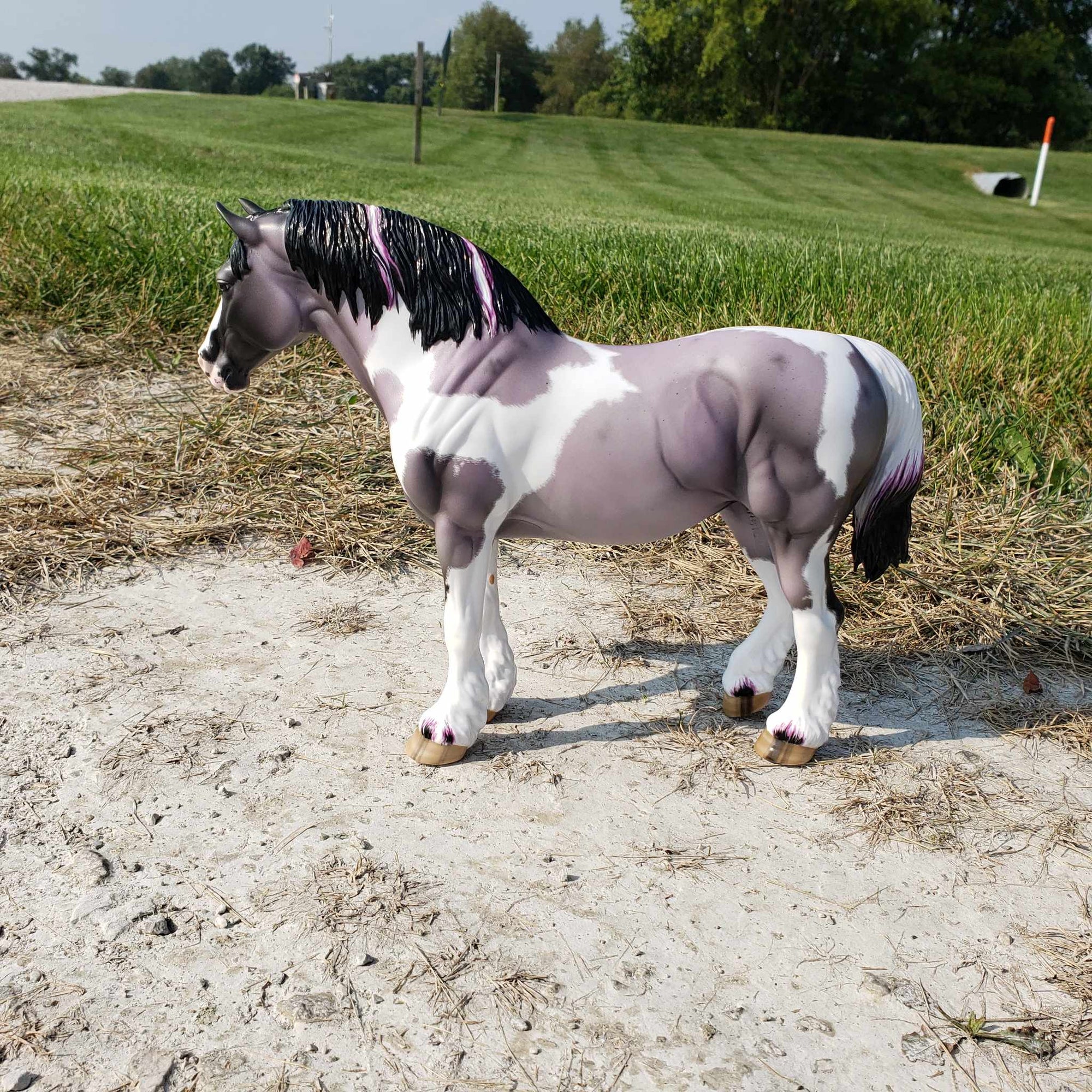 Once In A Blue Moon OOAK Blue Roan Tobiano Heavy Draft By Ellen Robbins for AoTH23 Best Offers