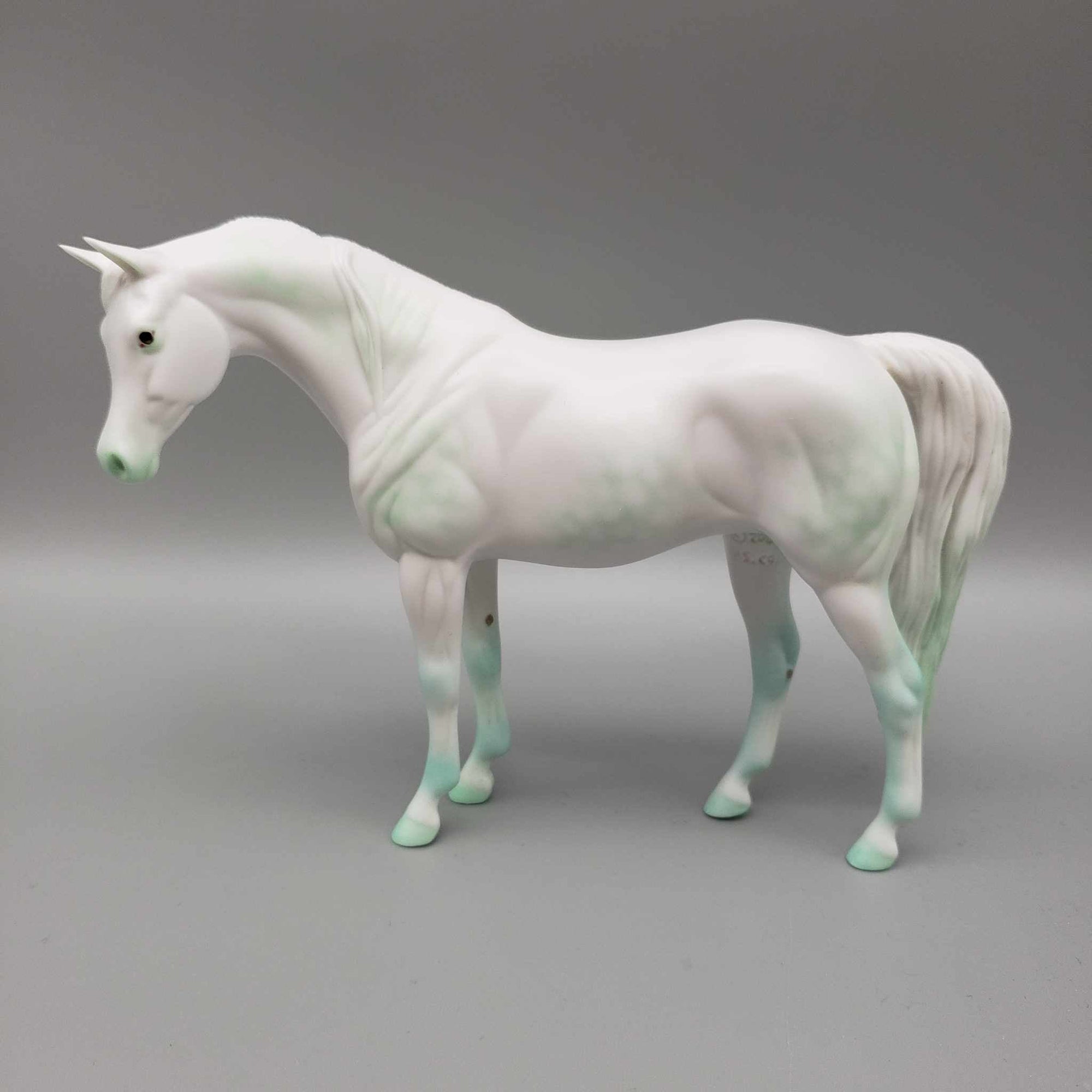 Spook OOAK Halloween Deco Dappled Green Going Gray W/ Blacklight Arabian Pebble By Ellen Robbins Moonlight Madness 2023 MM23