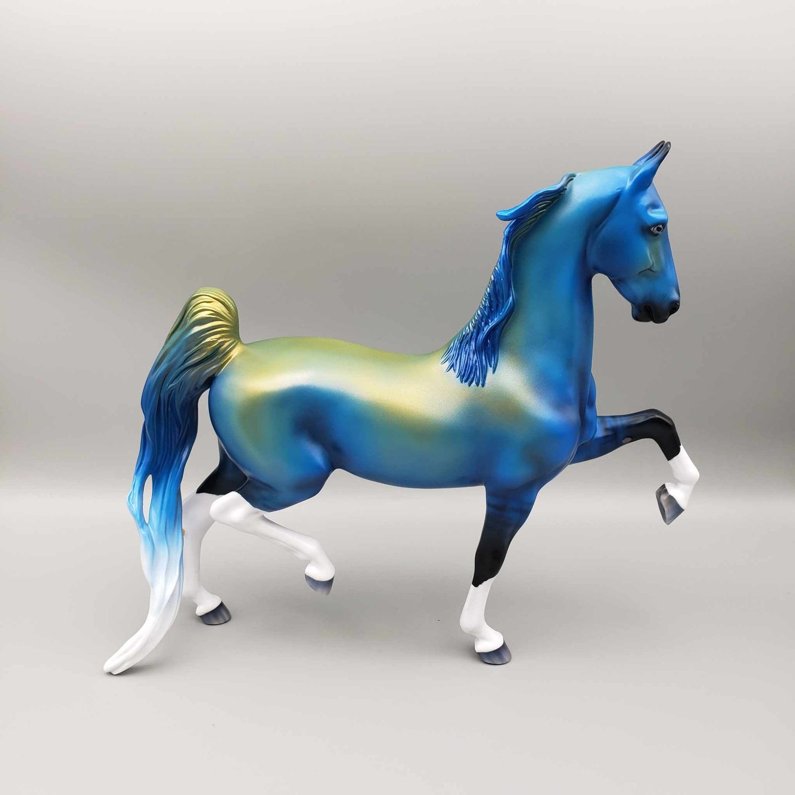 De Profundis OOAK Halloween Deco Blue and Gold Saddlebred By Ellen Robbins Moonlight Madness 2023 MM23