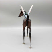 Always With You OOAK Bay Arab Fairy Foal with Iridescent Snow on Back and Wreath Around the Neck By Jess Hamill Holiday Best Offers 12/11/23