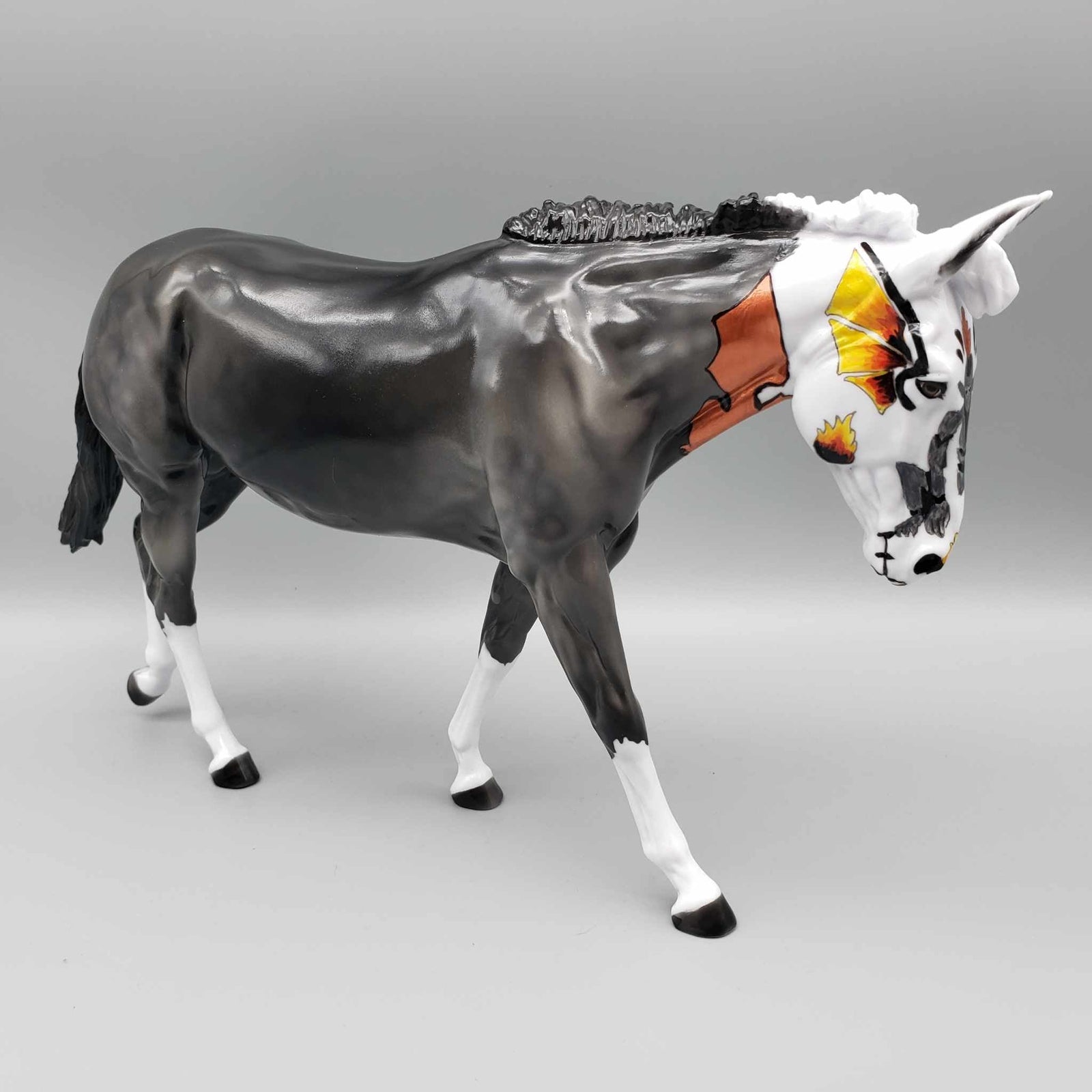 IMP OOAK Glossy Deco Sugar Skull Mule By Dawn Quick Moonlight Madness 2023 MM23