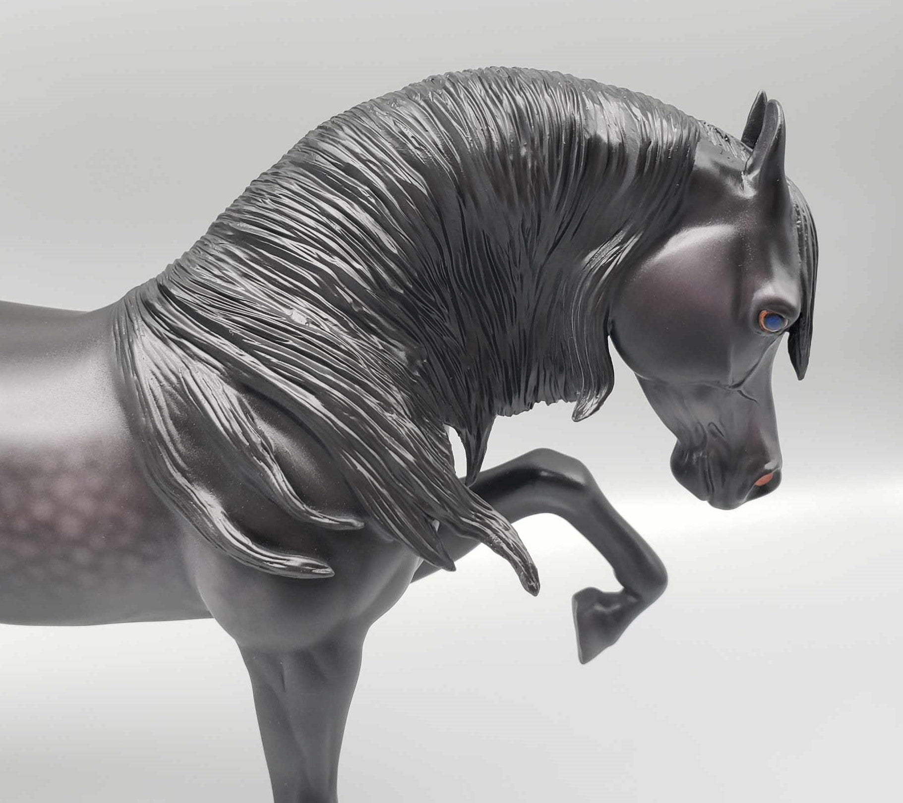 Stealth OOAK Dappled Black Extreme Custom Arabian Stallion By Caroline Boydston Best Offer 11/20/23