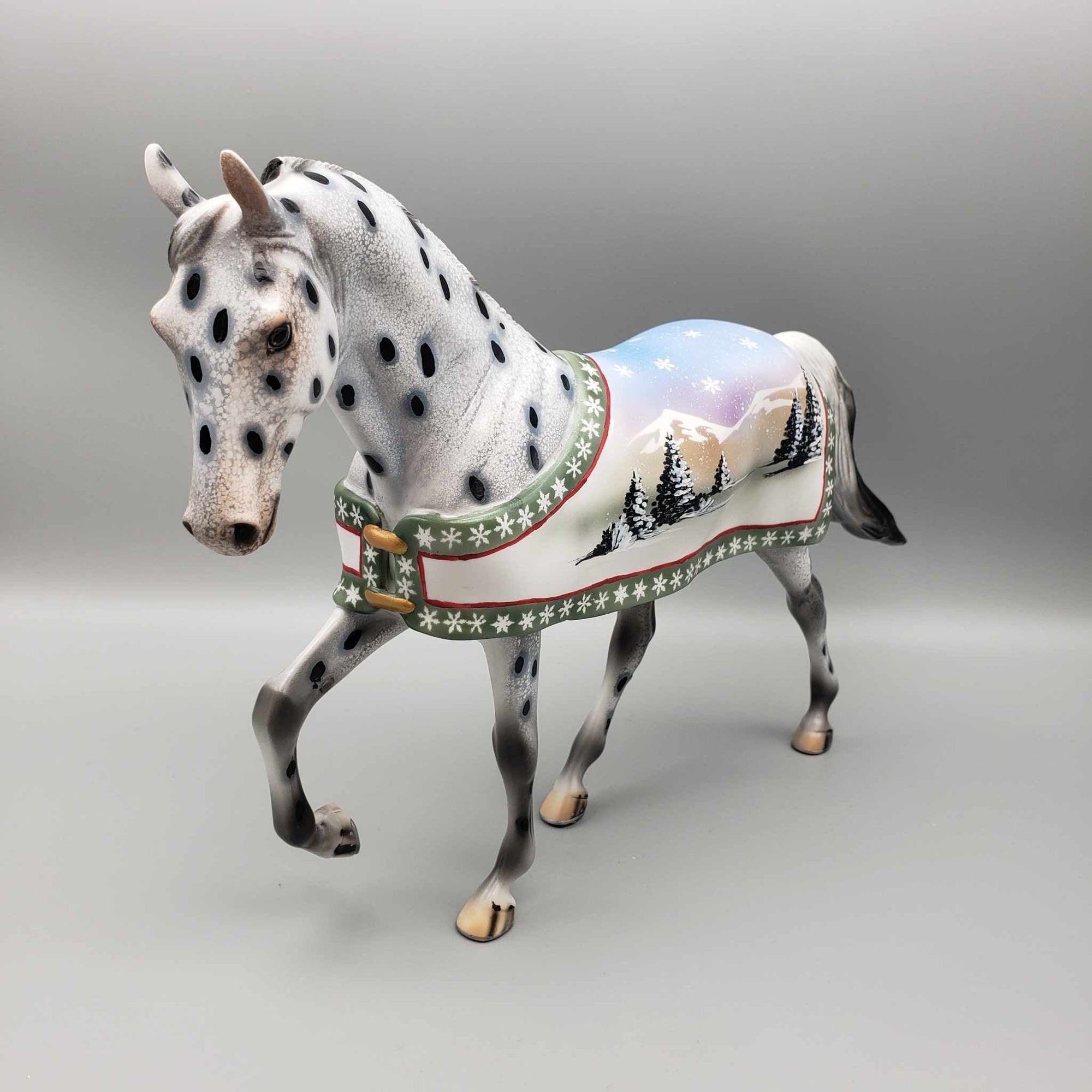 Winter Wonderland OOAK Deco Blanketed Thoroughbred By Dawn Quick Holiday Sale 2023 HS23
