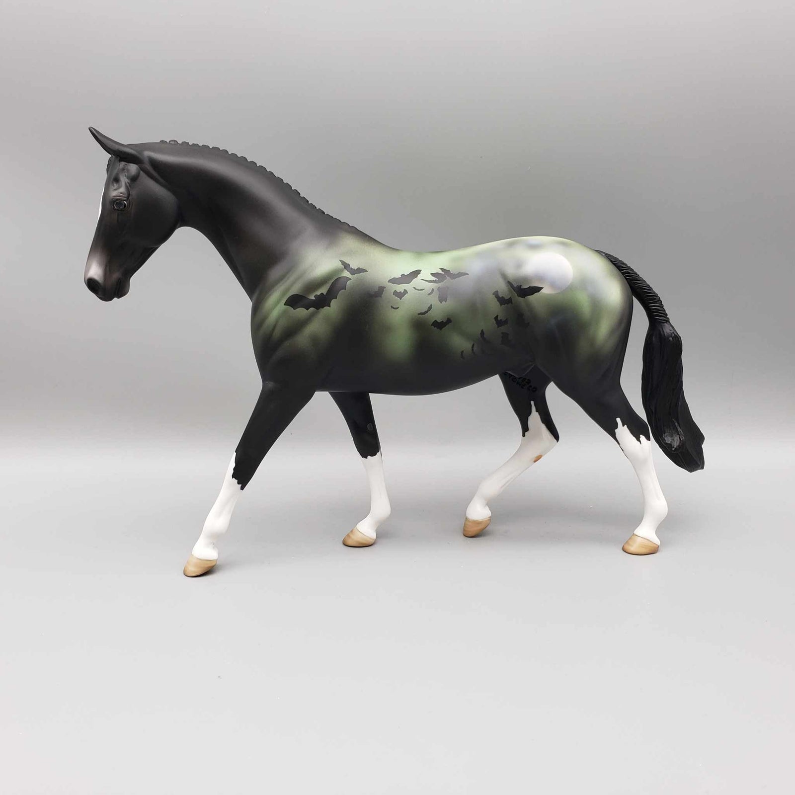 Frenzy OOAK Deco Green Night Sky w/ Bats By Angela Marleau Moonlight Madness 2023 MM23