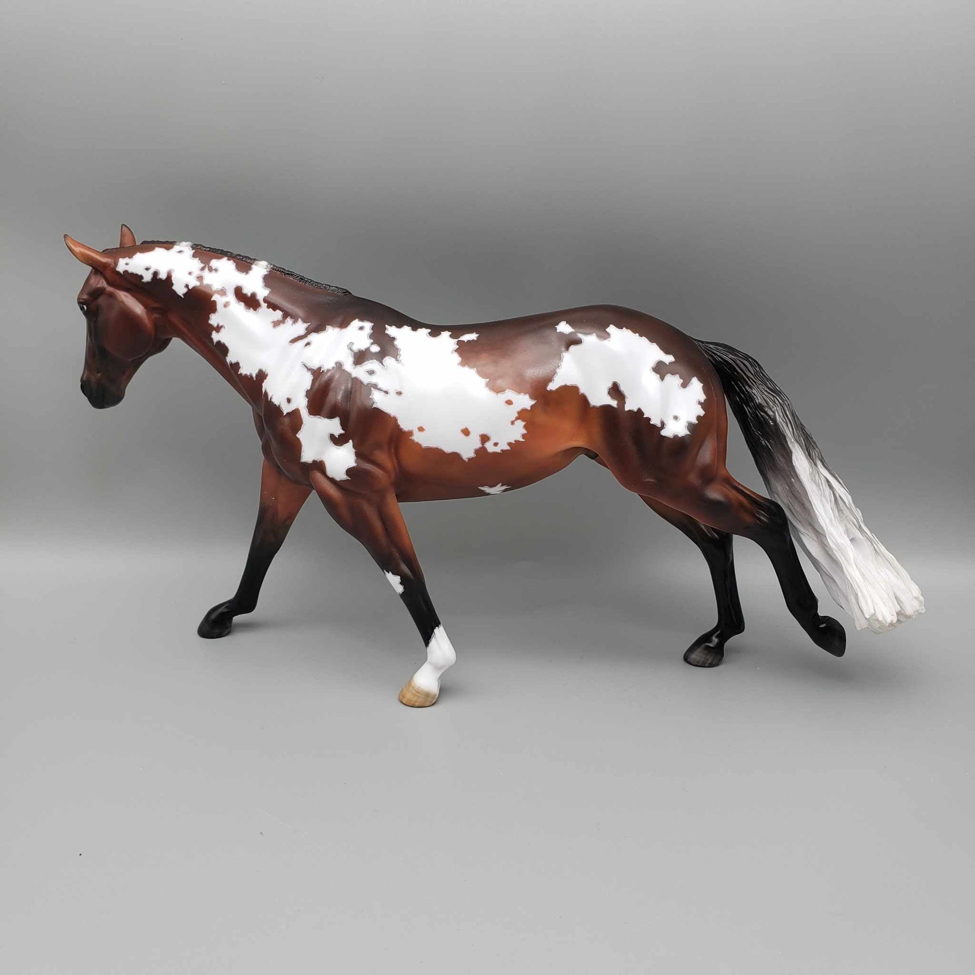 Split Personality OOAK Dappled Bay Overo Running Stock Horse By Myla Pearce Best Offers 10/16/23