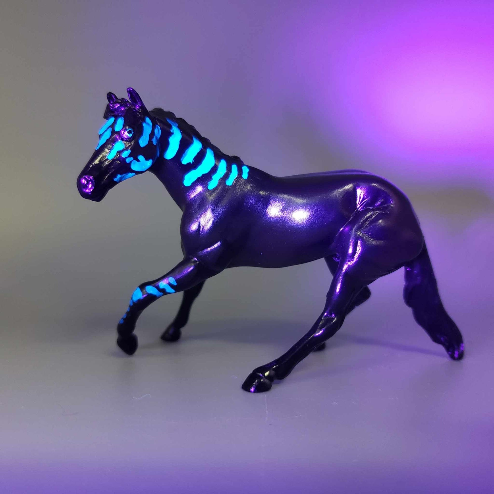 Scrolqik &amp; Calf OOAK Colorshift Black Blacklight Reactive Cutter &amp; Alien Calf Chip LE-30 By Jess Hamill Moonlight Madness 2023 MM23