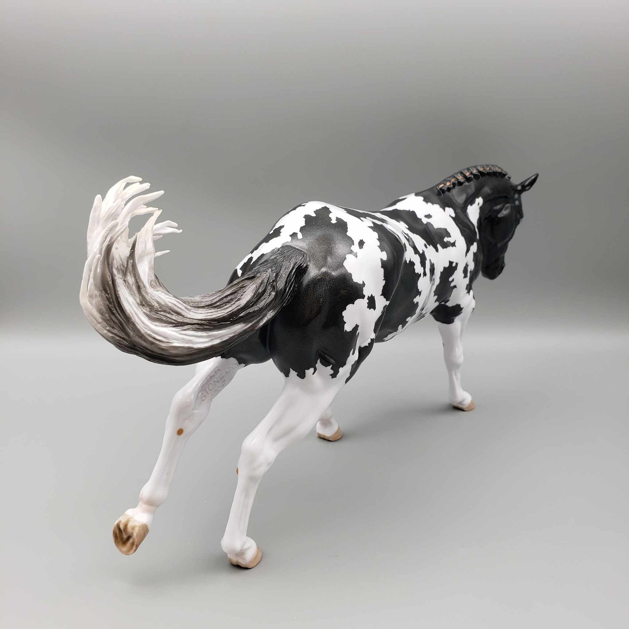 Witches Brew Holographic Black Pinto Running Stock Horse  By Myla Pearce Best Offers 10/16/23