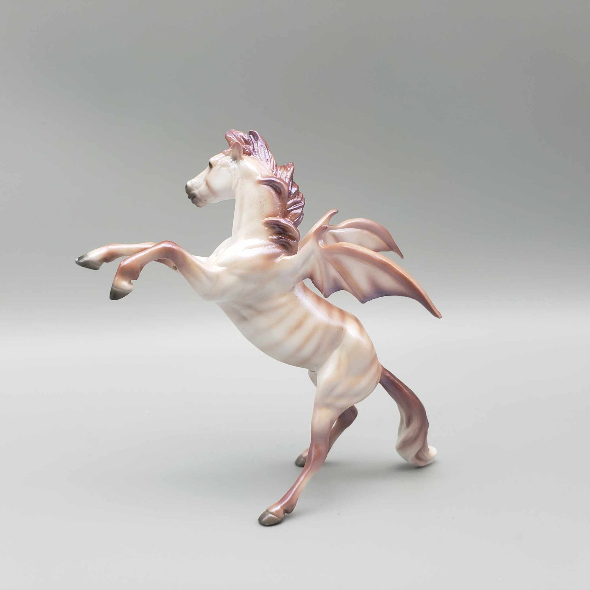 Invasive Species OOAK Deco Chestnut Brindle w/ Blue interferance Batwing Rearing Chip By Ellen Robbins Moonlight Madness 2023 MM23