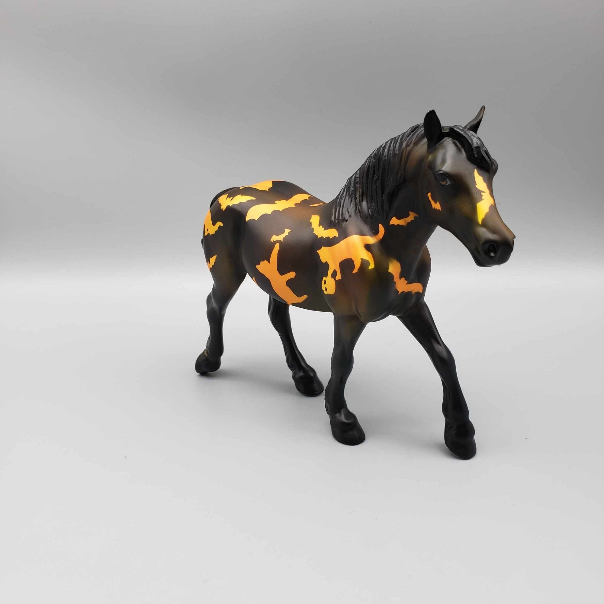 Fright Night Delight OOAK Deco Orange/Black Bats &amp; Cats Draft Pebble By Dawn Quick Moonlight Madness 2023 MM23