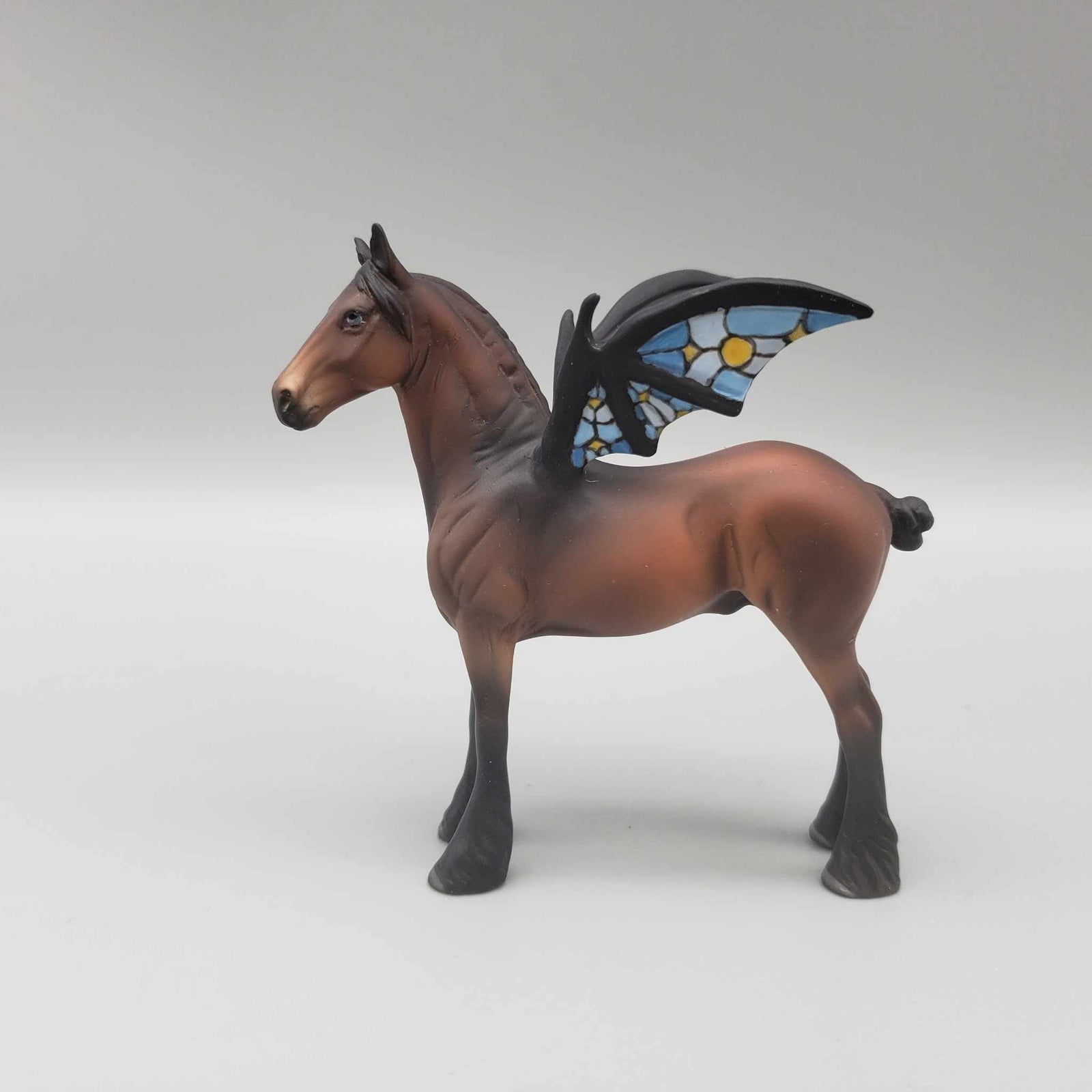 Basilica OOAK Deco Dark Bay w/ Stainglass Design Batwing Draft Chip By Jess Hamill Facebook AuctionMoonlight Madness 2023 MM23