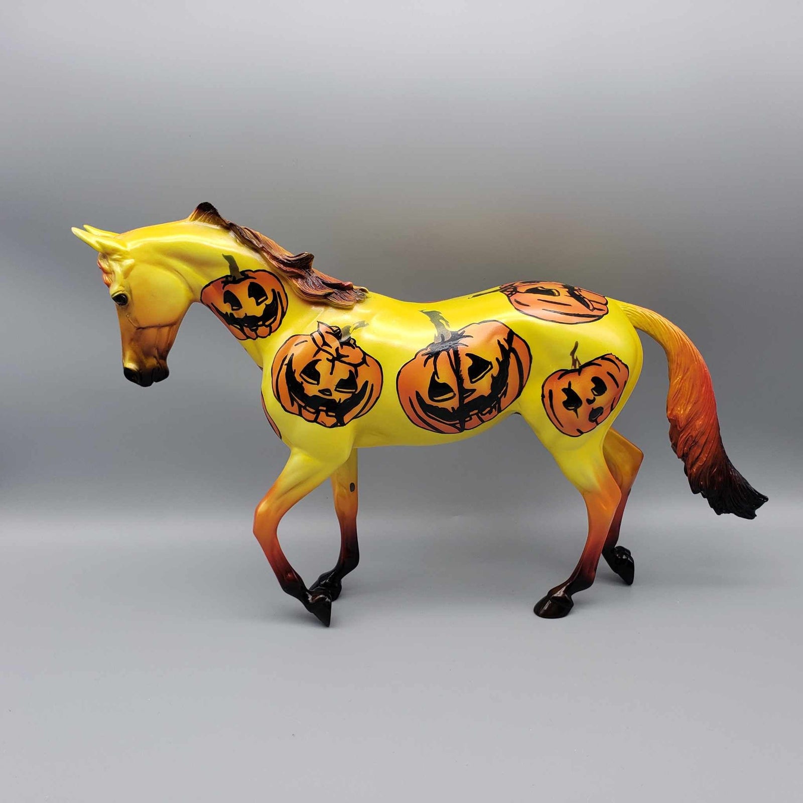 More Pumpkins OOAK Deco Yellow with Pumpkins By Dawn Quick Moonlight Madness 2023 MM23